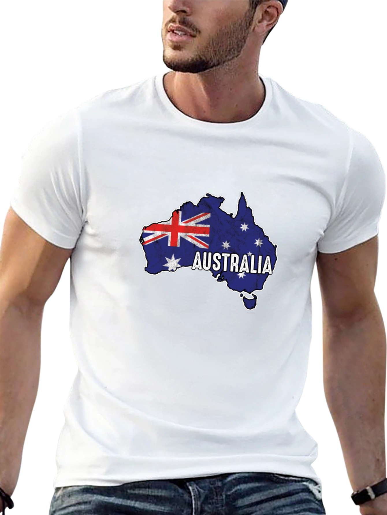 Australia Flag Map T-Shirt - Black
