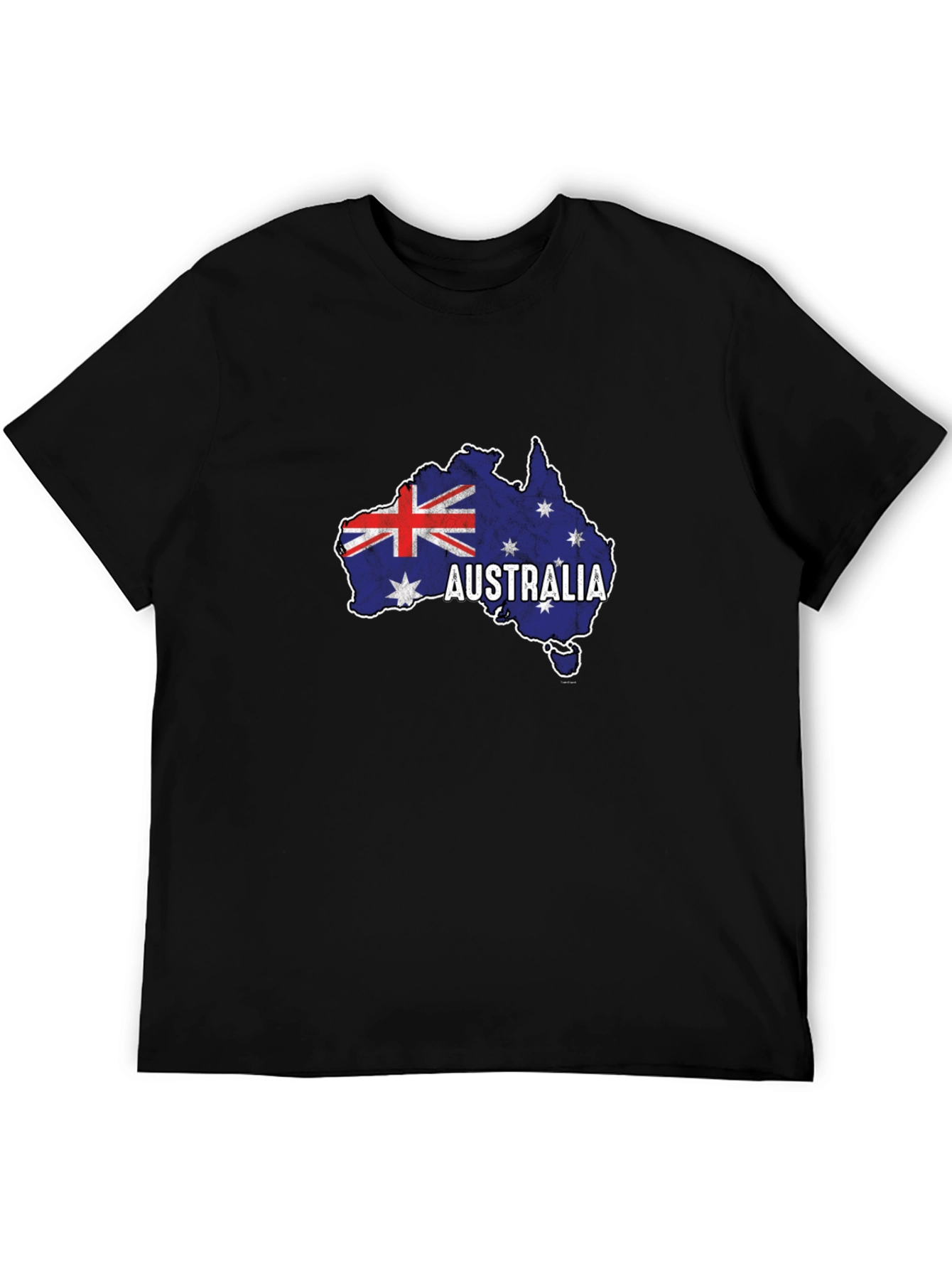 Australia Flag Map T-Shirt - Black