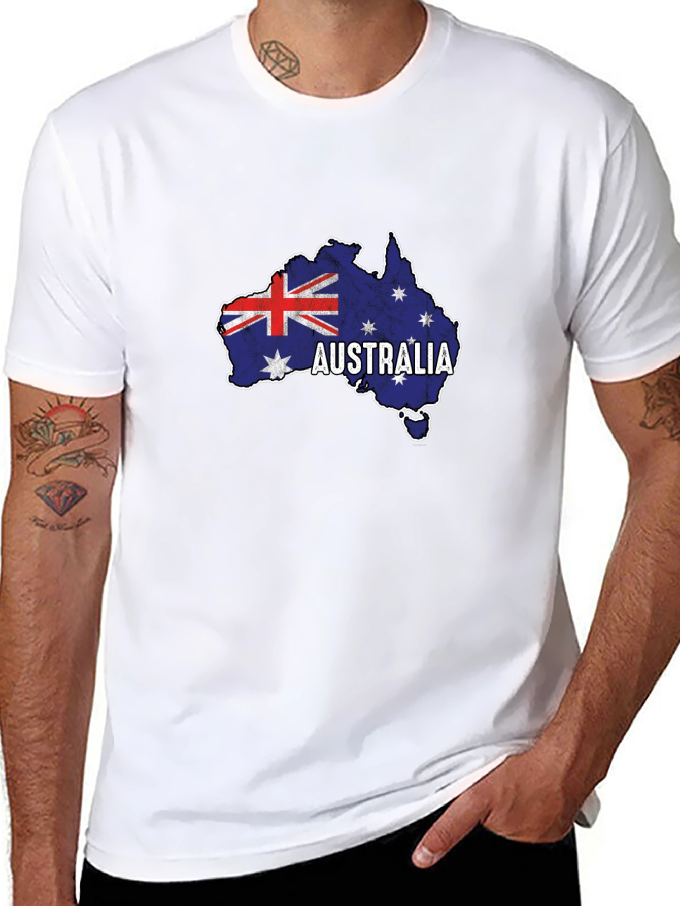 Australia Flag Map T-Shirt - Black