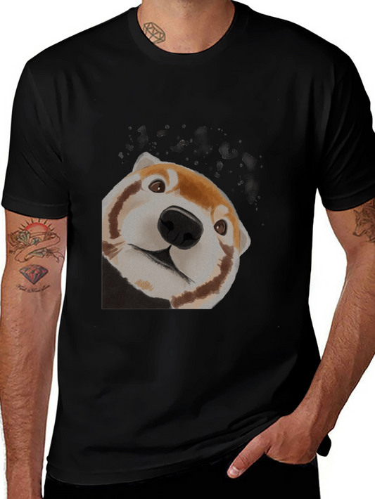 Red Panda Peek Black T-Shirt