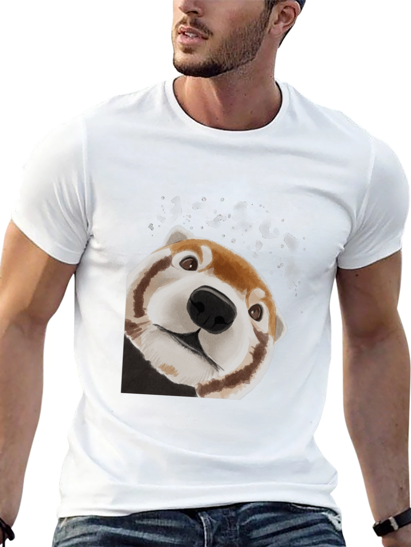 Red Panda Peek Black T-Shirt