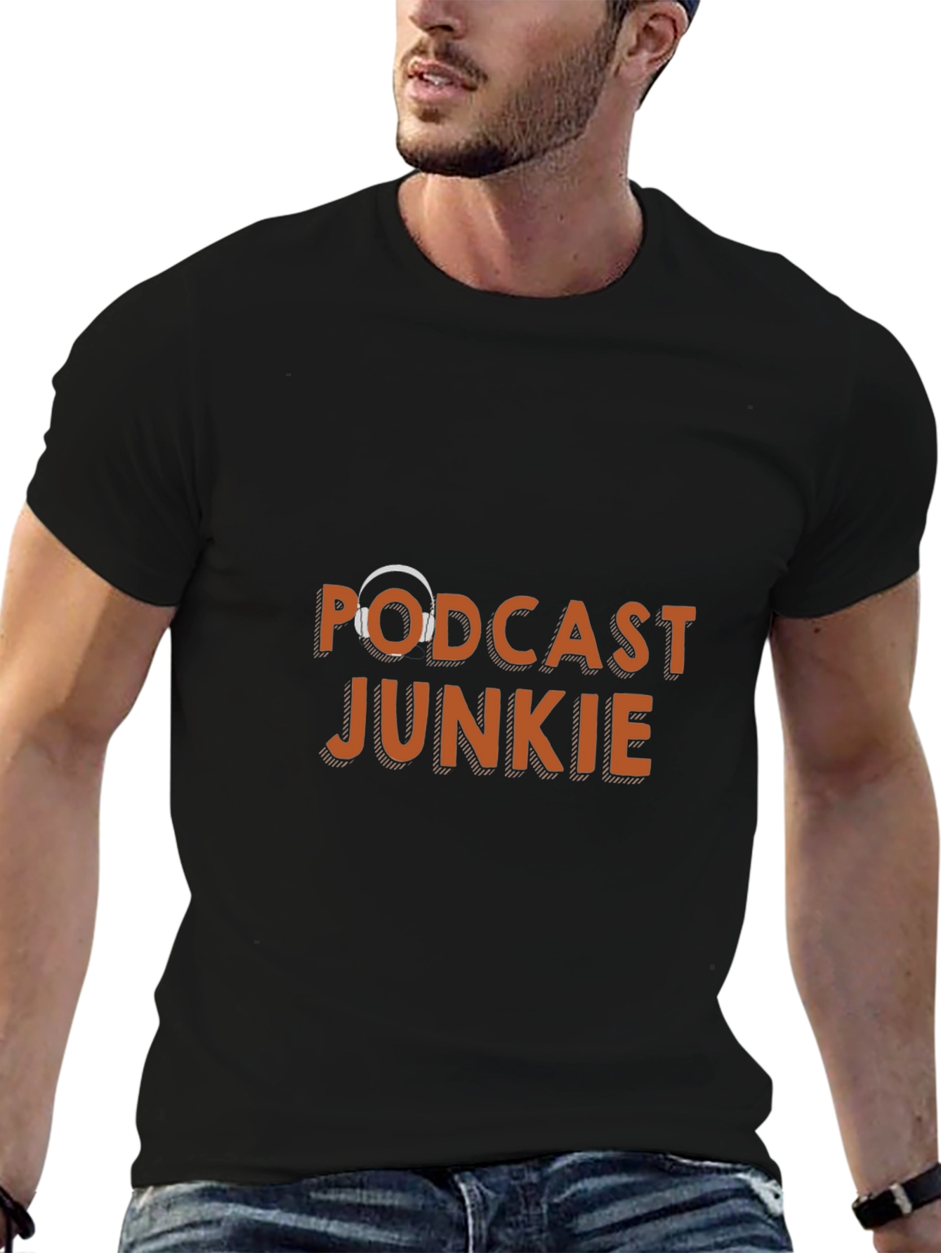 Podcast Junkie Black T-Shirt
