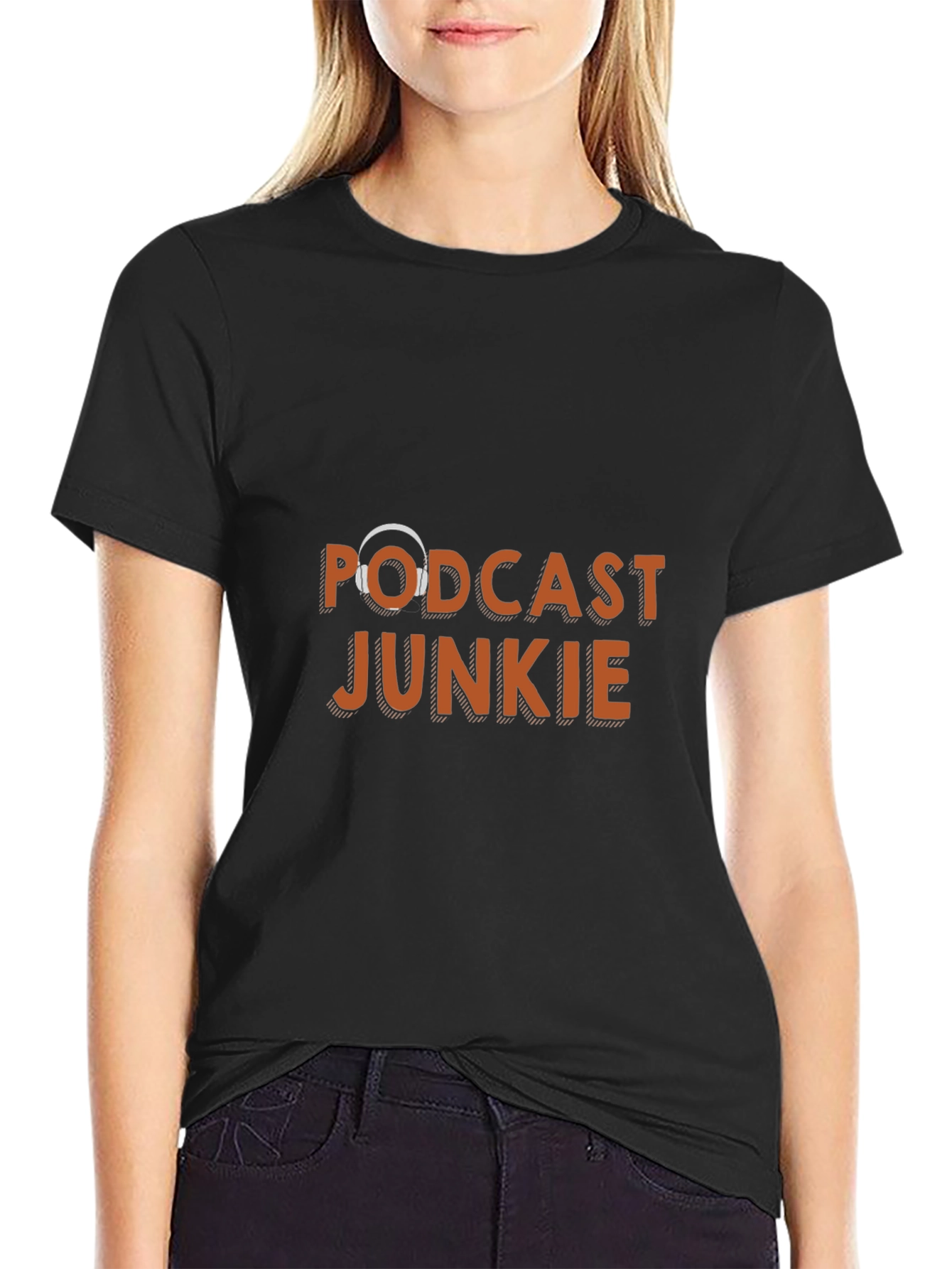Podcast Junkie Black T-Shirt