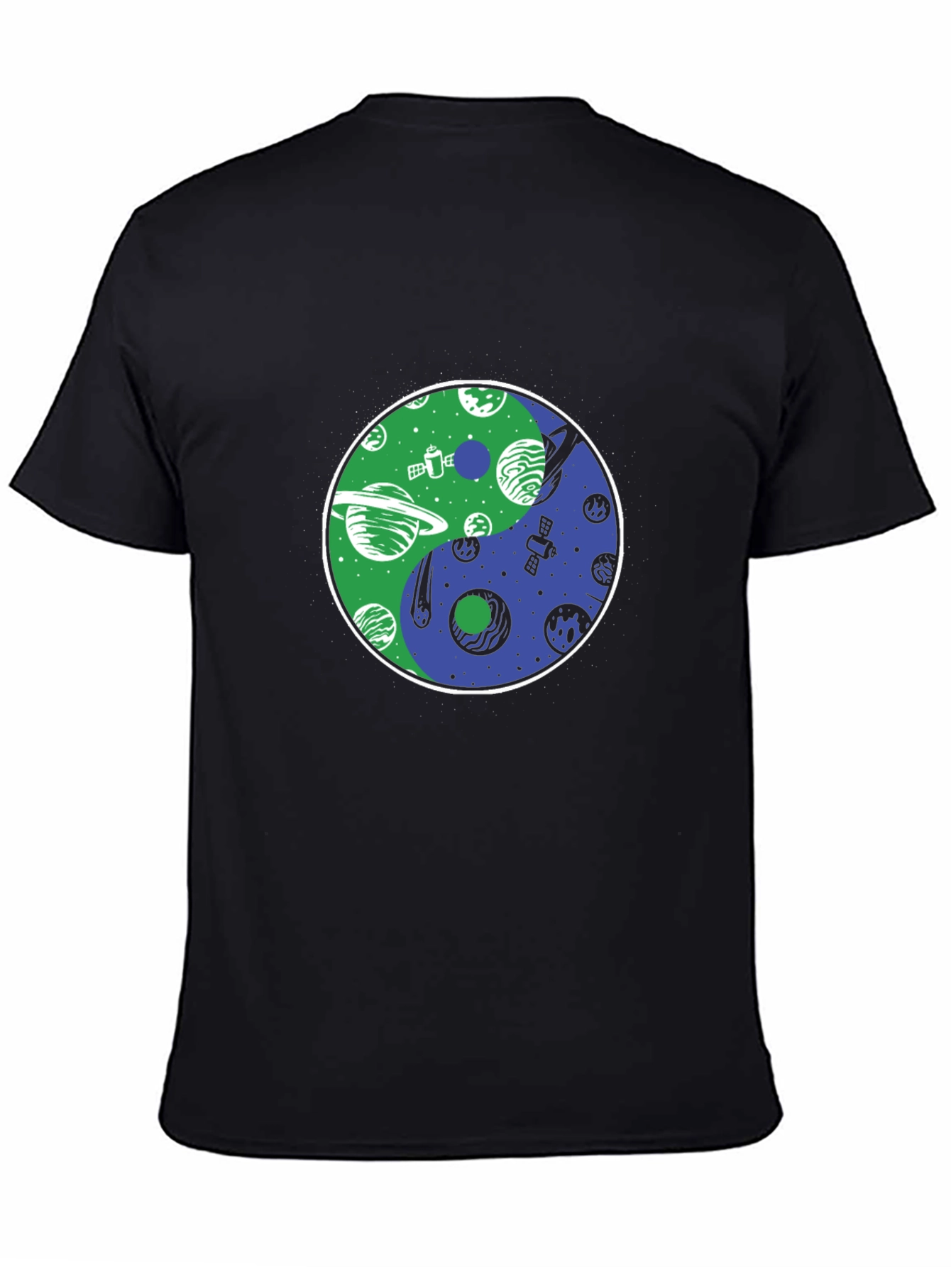 Yin Yang Planets T-Shirt - Space Harmony Design