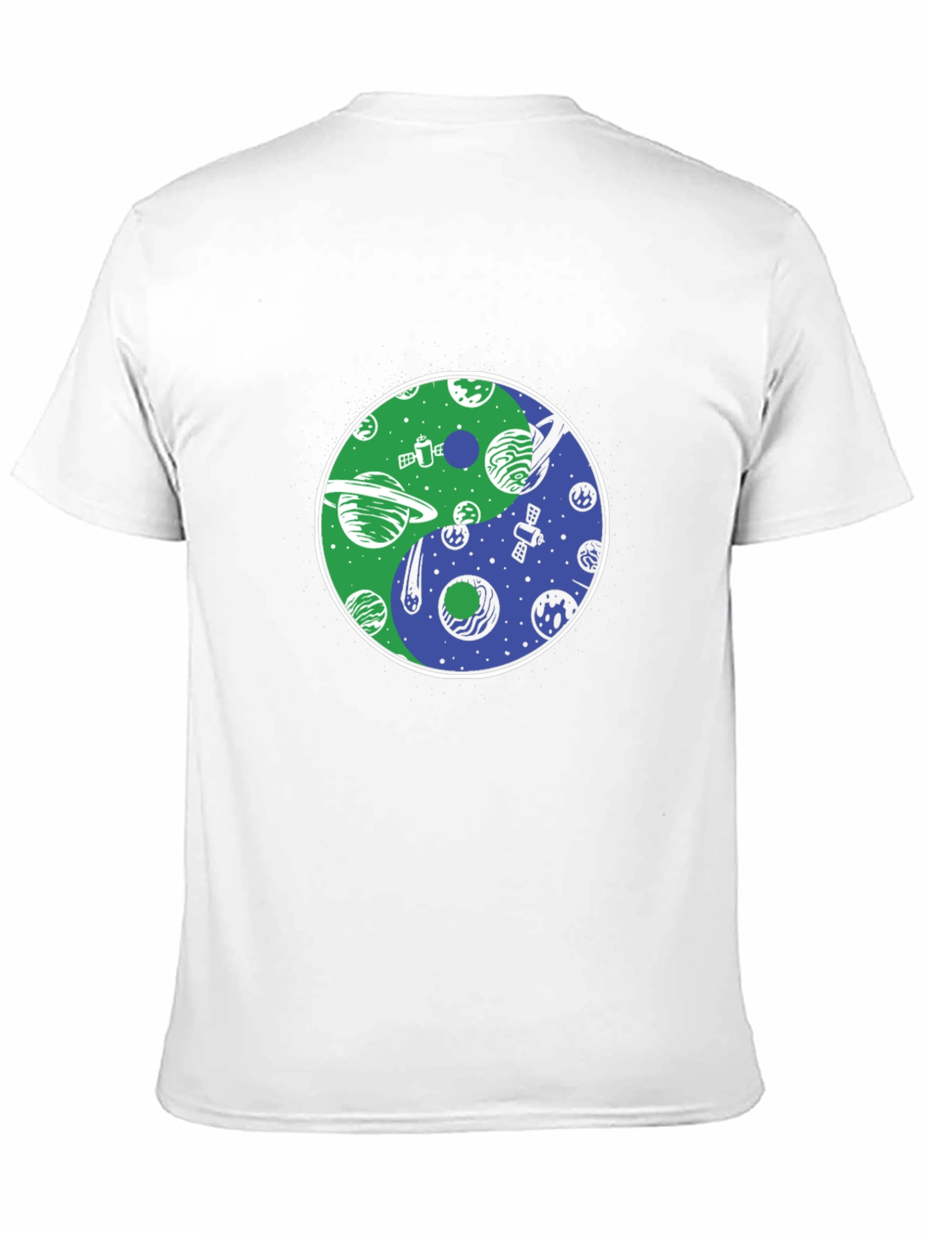 Yin Yang Planets T-Shirt - Space Harmony Design
