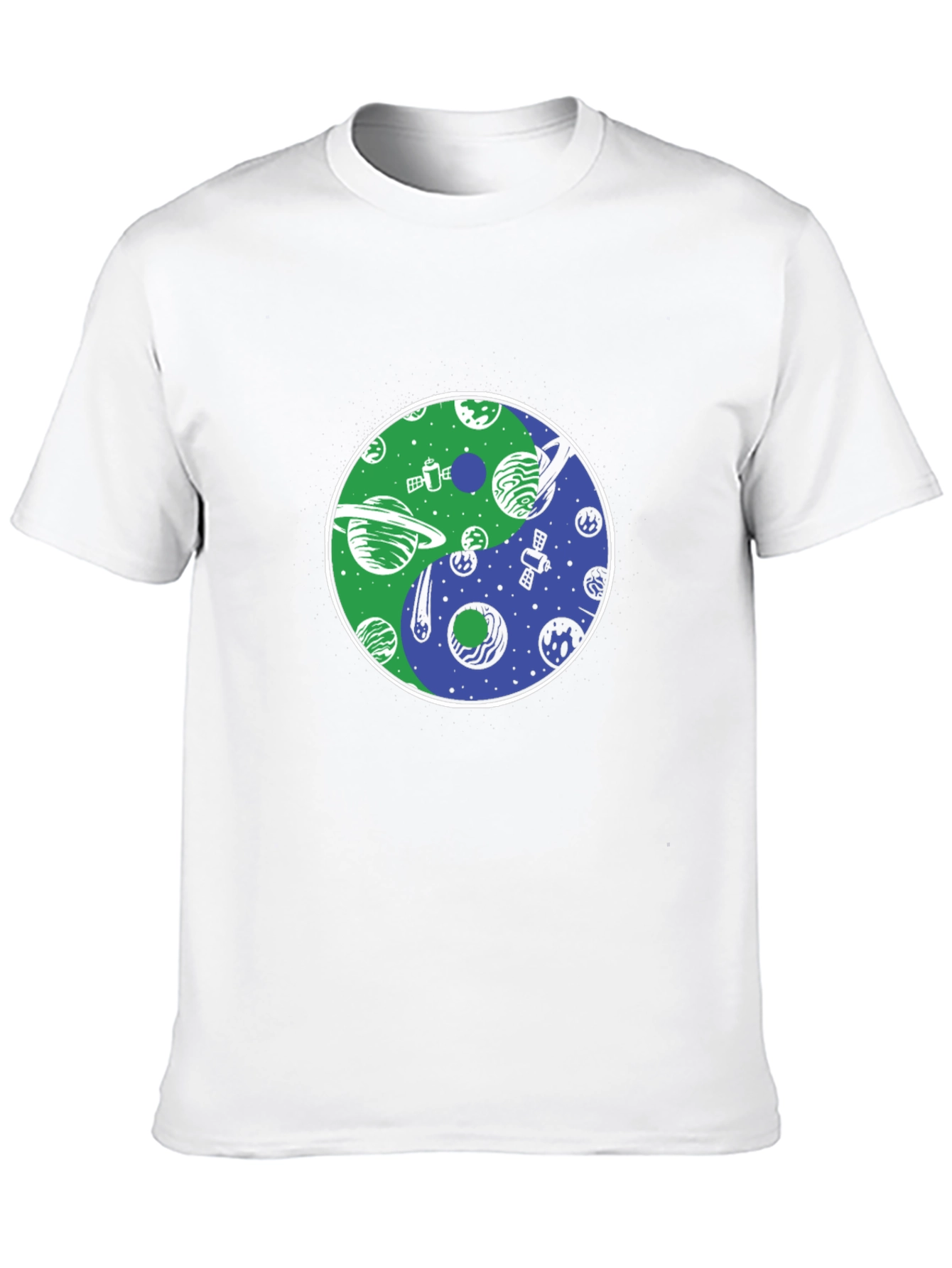 Yin Yang Planets T-Shirt - Space Harmony Design