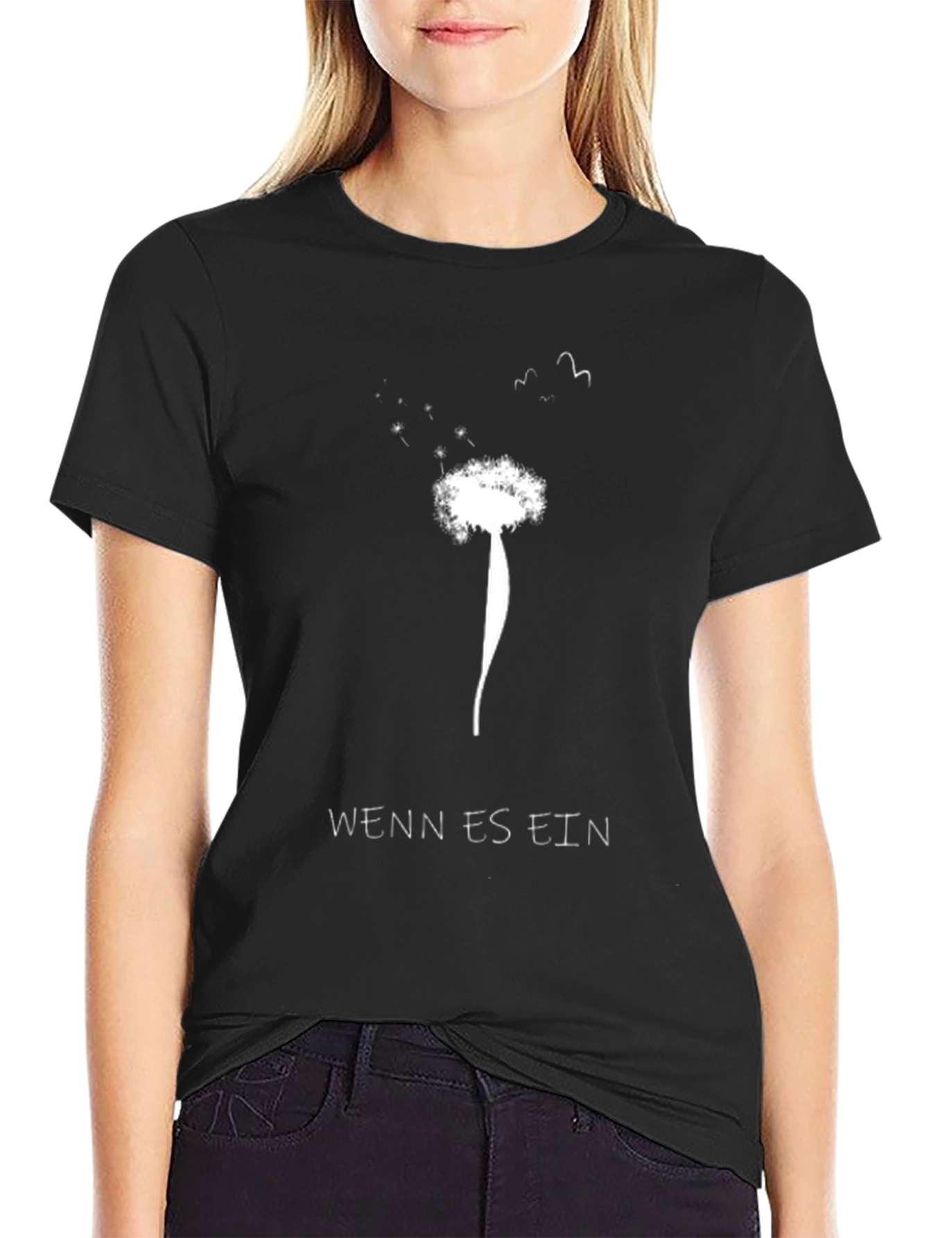 Dandelion Wish Graphic T-Shirt - Black