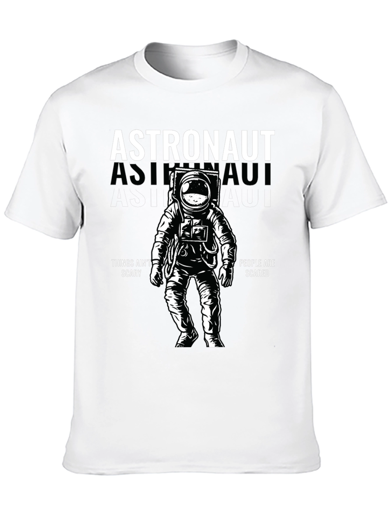 Astronaut Graphic Print Black T-Shirt