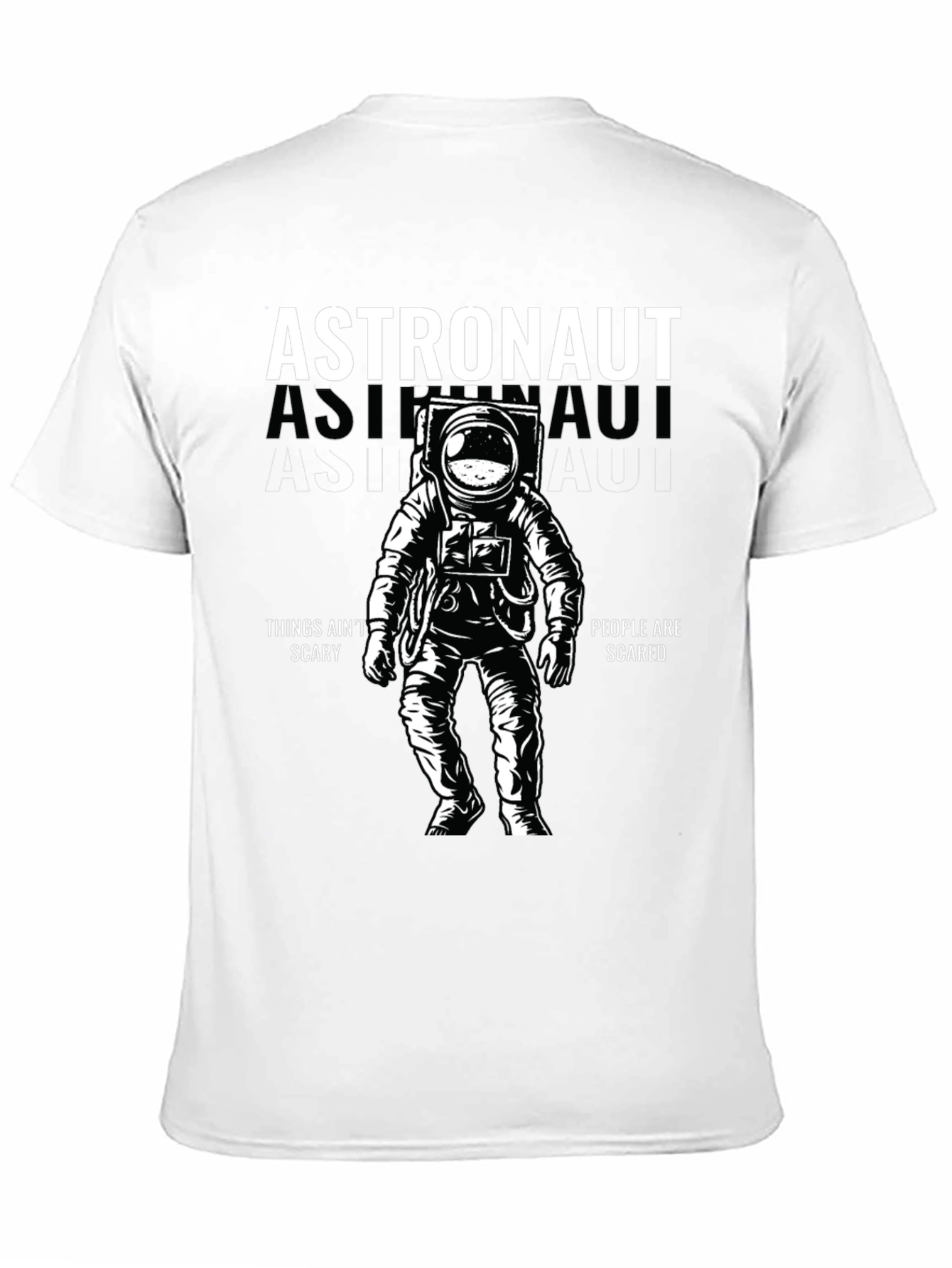 Astronaut Graphic Print Black T-Shirt