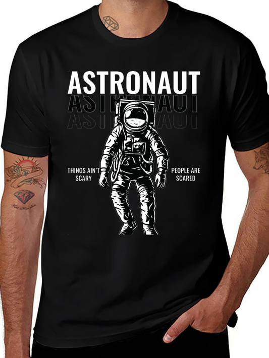 Astronaut Graphic Print Black T-Shirt