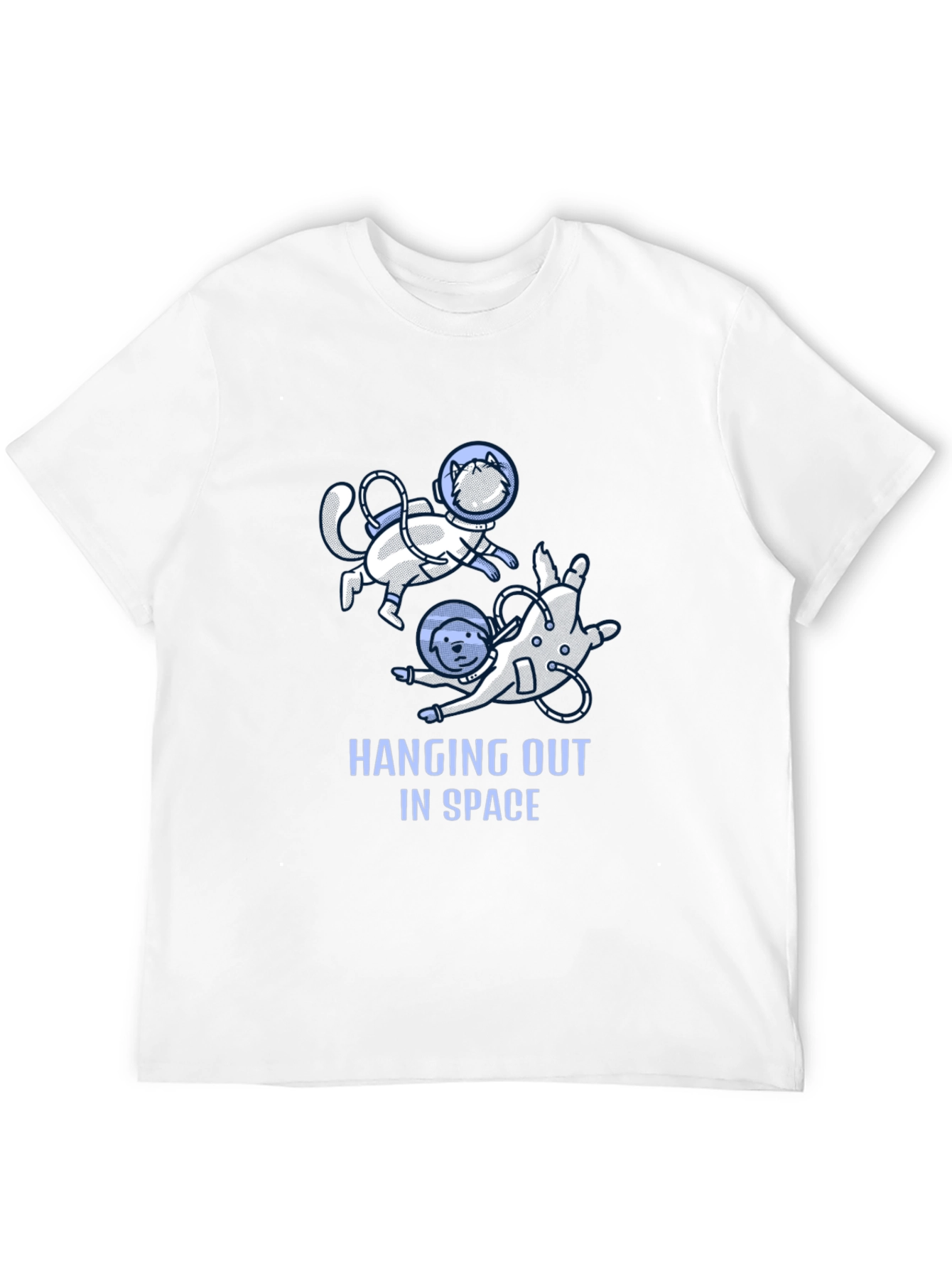 Hanging Out In Space T-Shirt Cat and Dog Astronauts