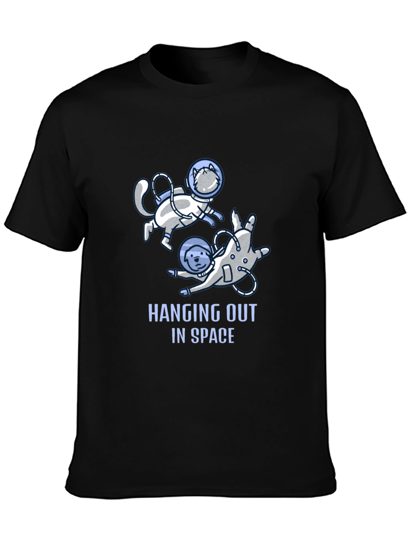 Hanging Out In Space T-Shirt Cat and Dog Astronauts
