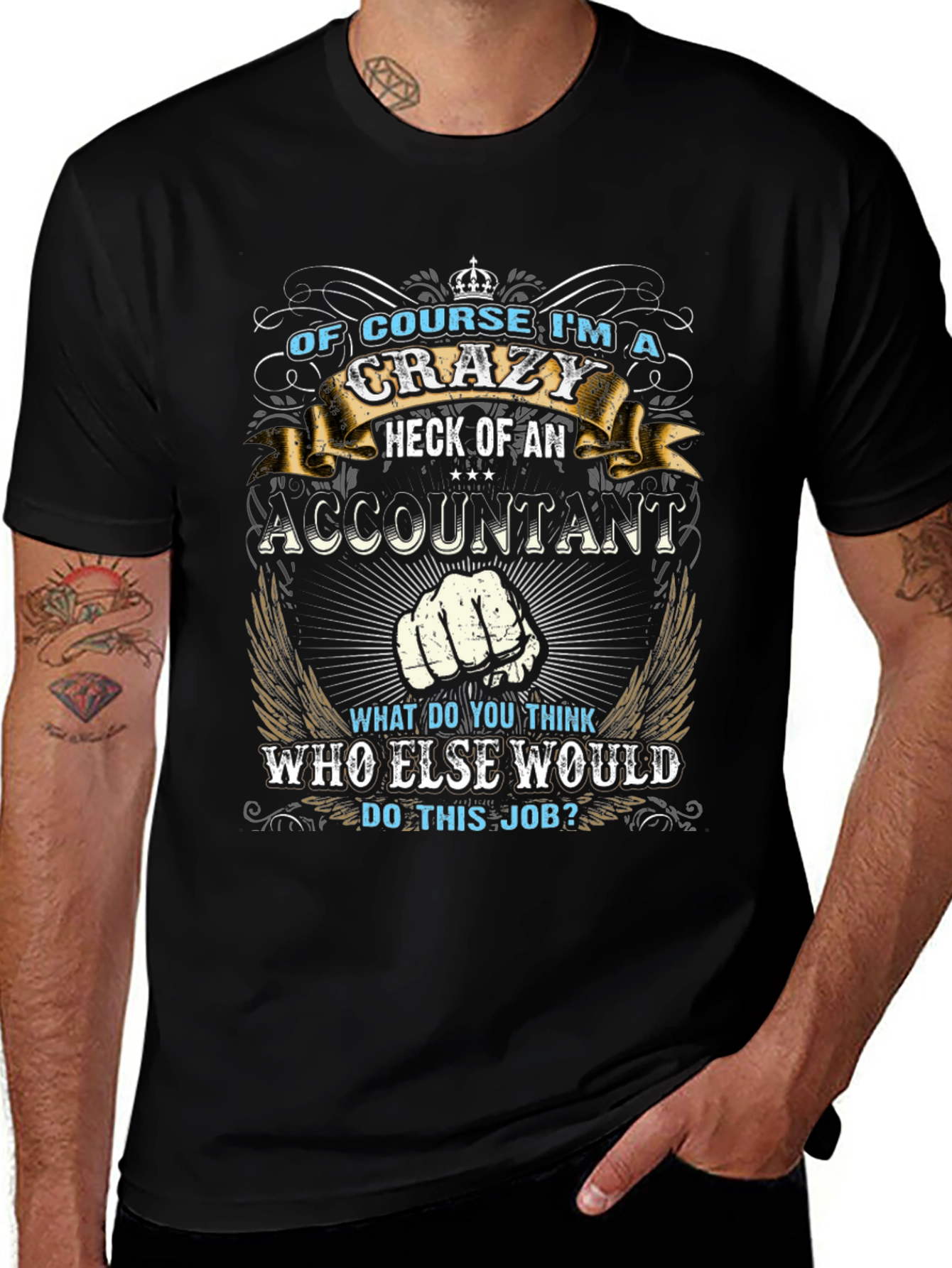 Crazy Accountant Graphic Tee - Fun Novelty T-Shirt