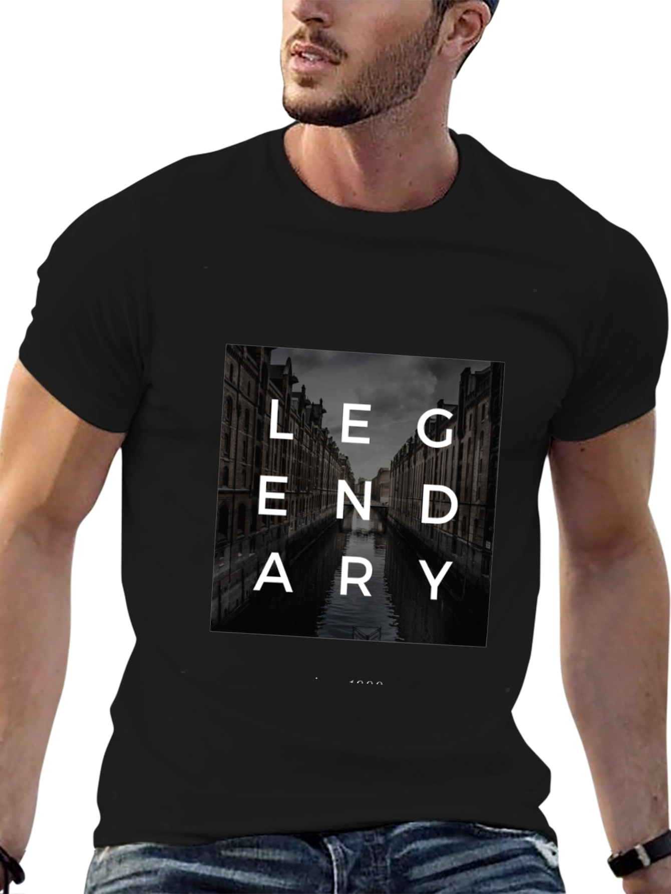 Legendary Graphic Print Black T-Shirt