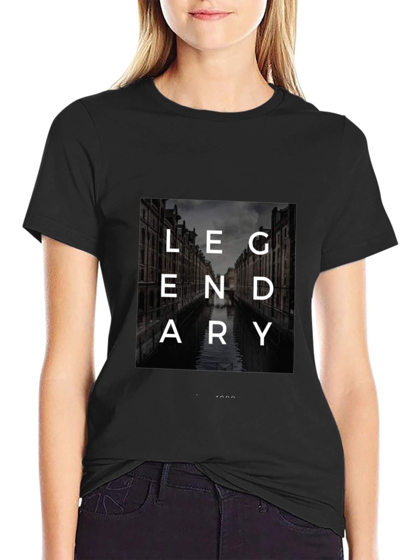 Legendary Graphic Print Black T-Shirt