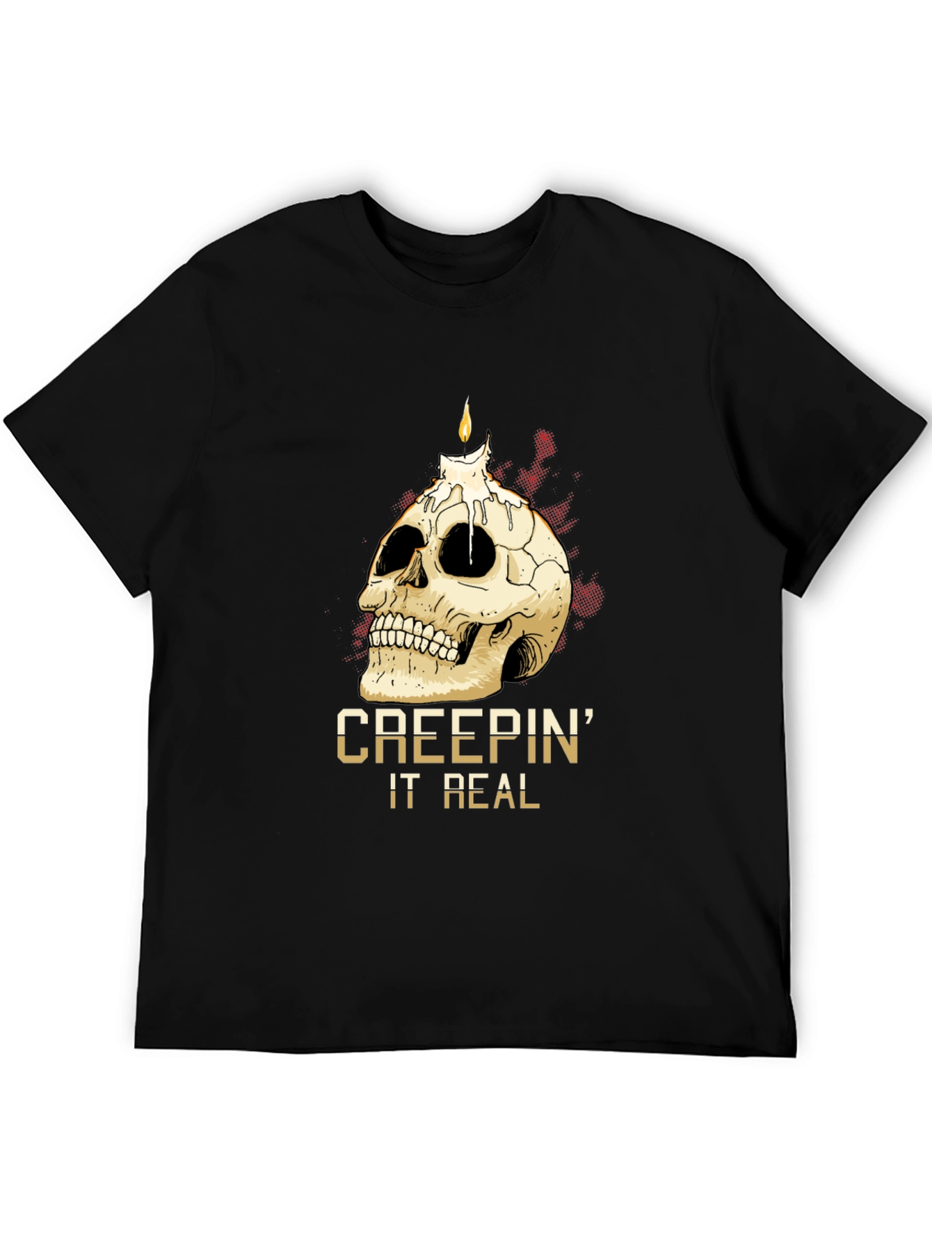 Creepin It Real Skull Candle Graphic Tee