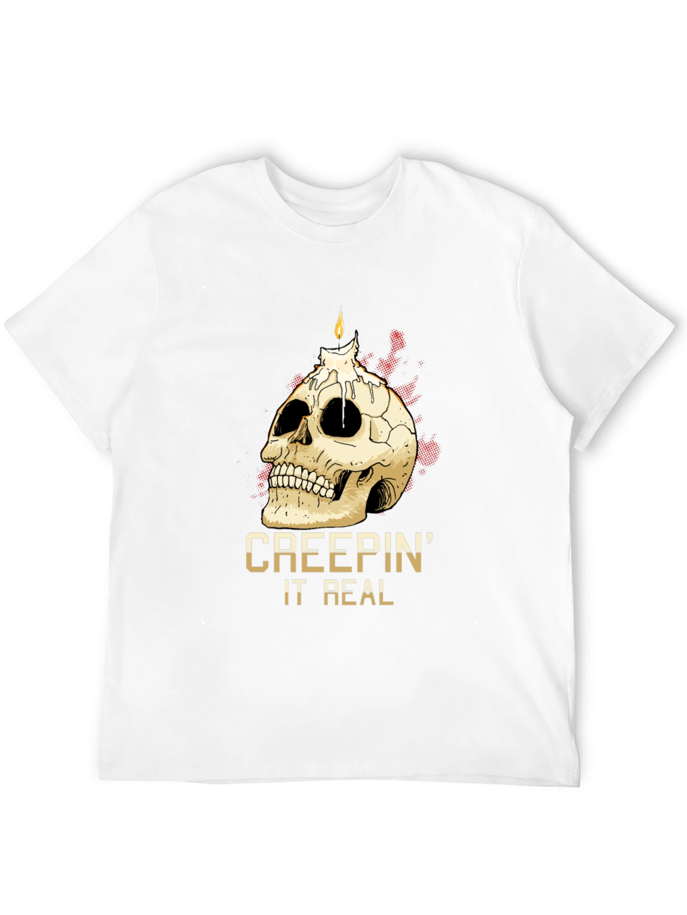 Creepin It Real Skull Candle Graphic Tee