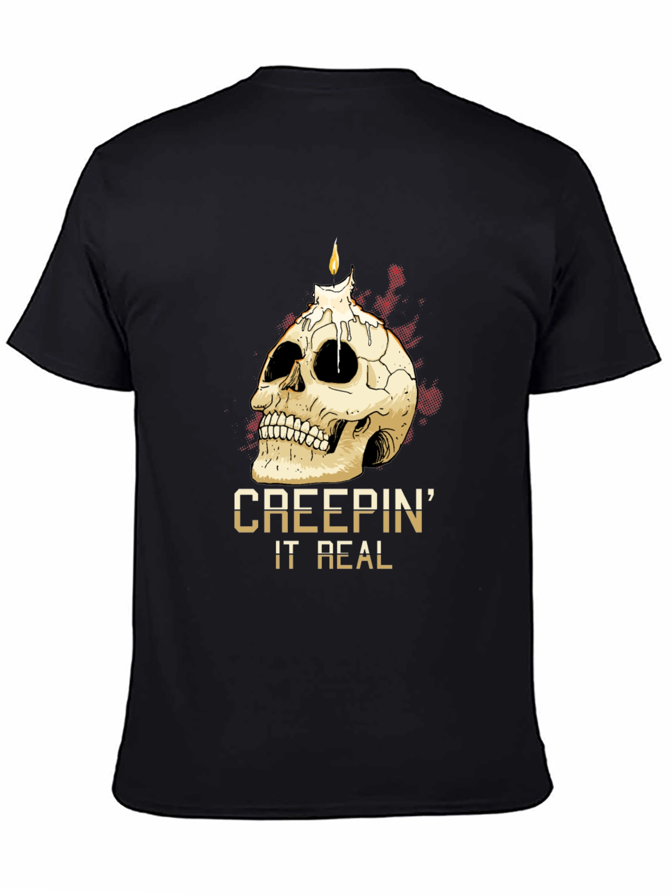 Creepin It Real Skull Candle Graphic Tee