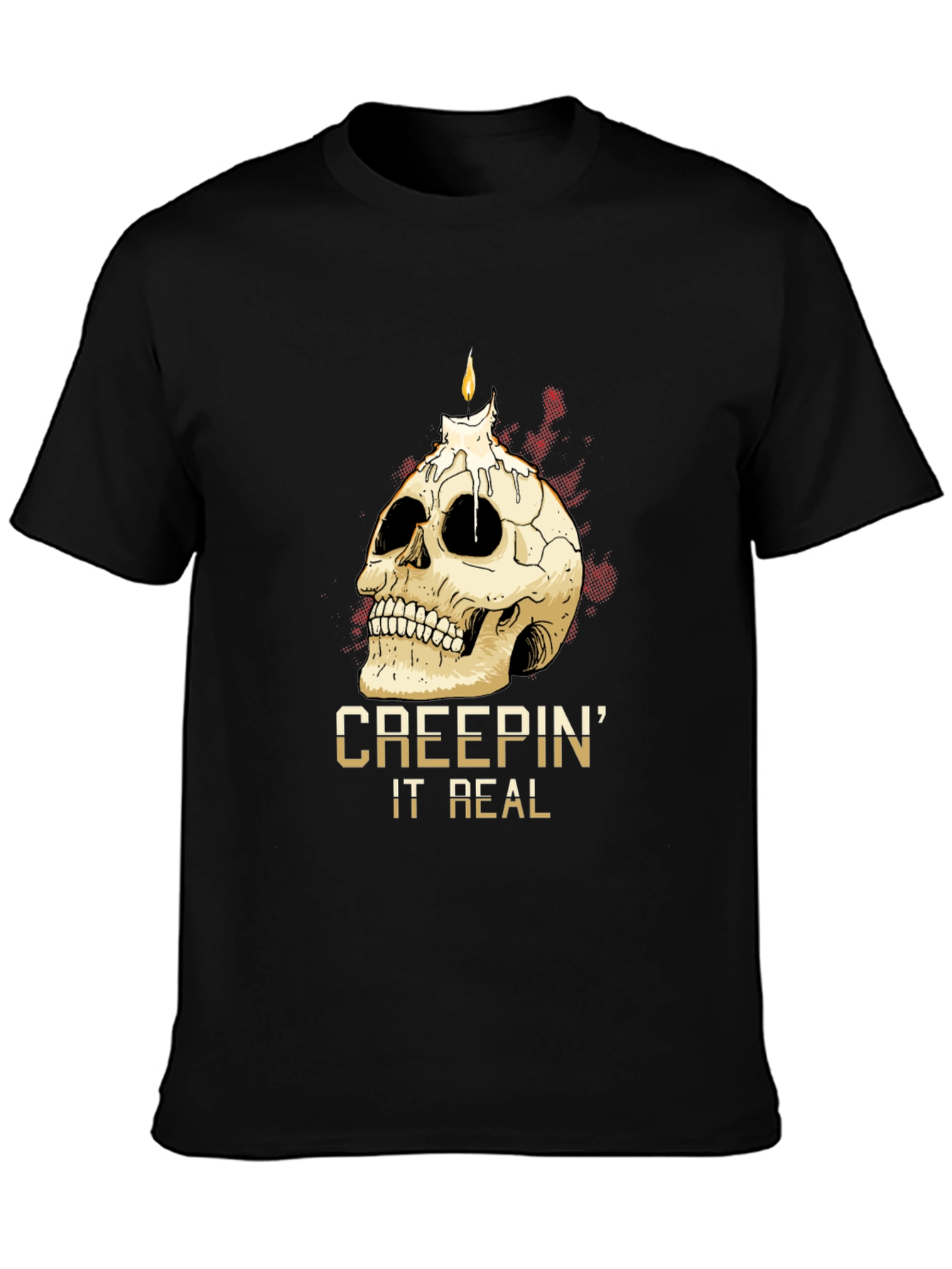 Creepin It Real Skull Candle Graphic Tee