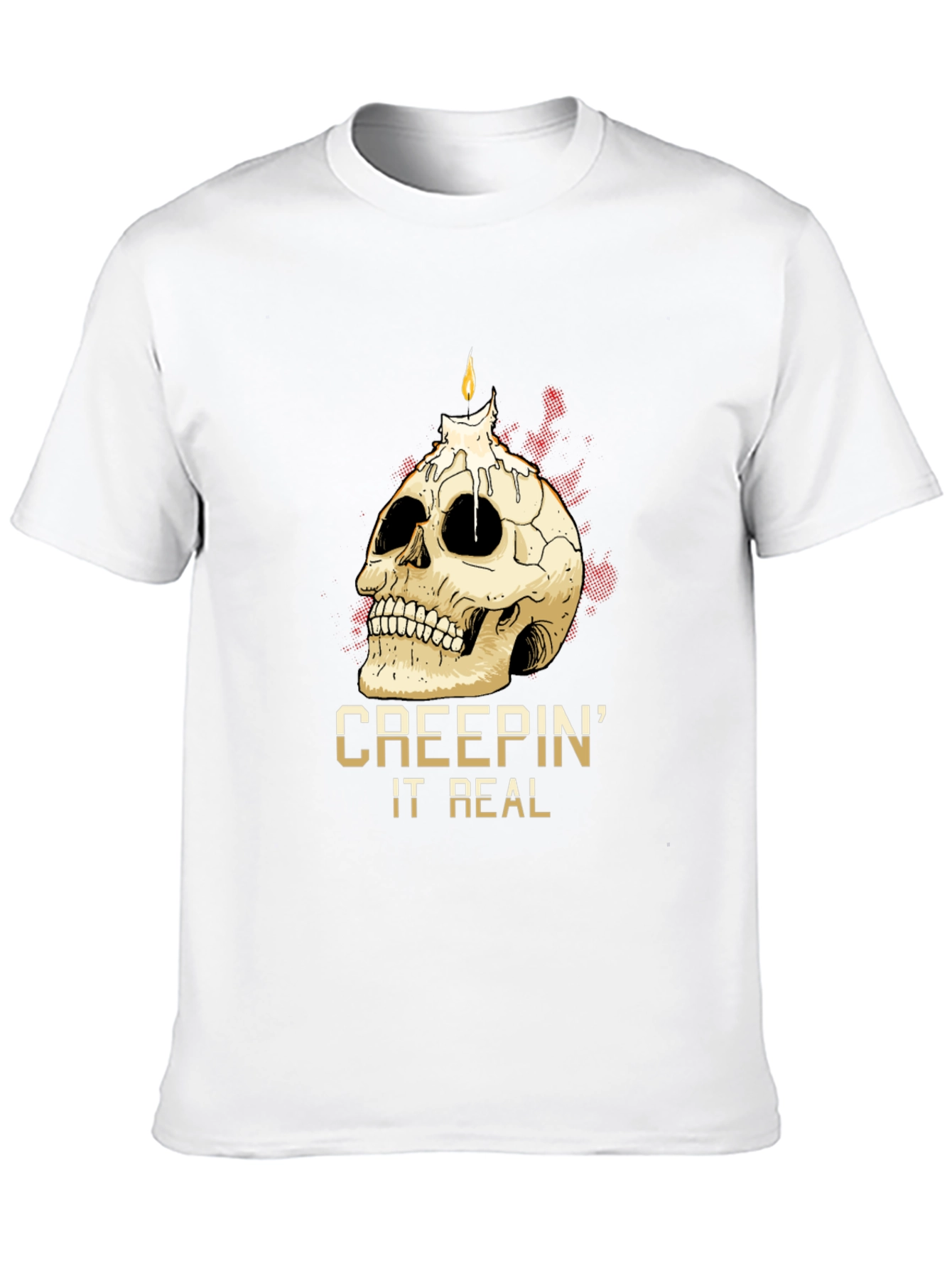 Creepin It Real Skull Candle Graphic Tee