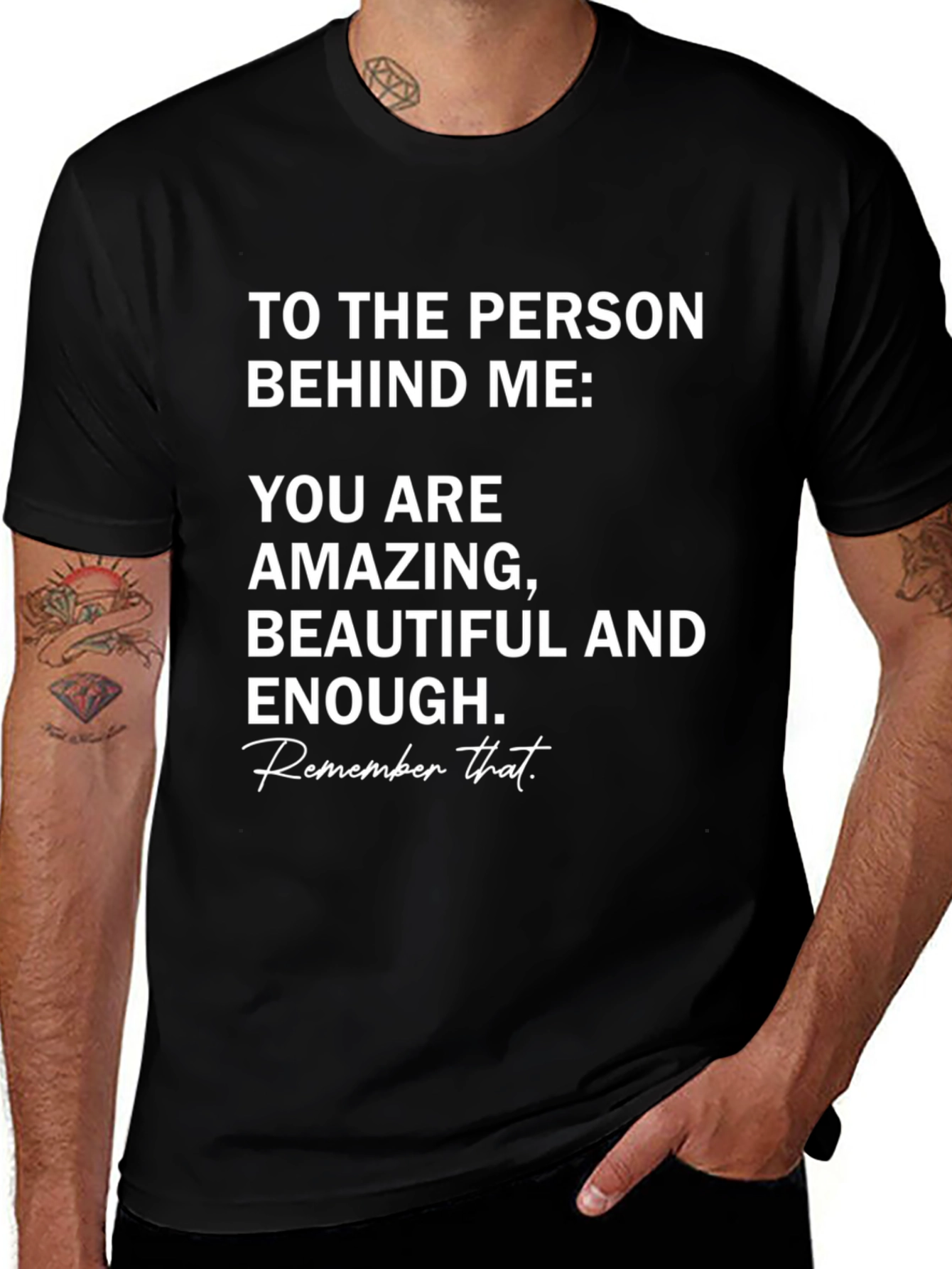 Inspirational Message T-Shirt - Amazing Beautiful Enough