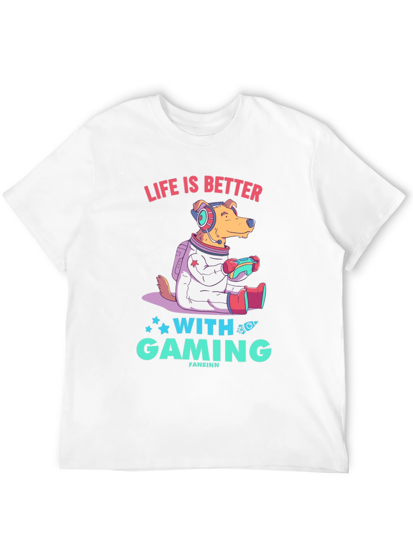 Gaming Dog T-Shirt - Life is Better with Gaming