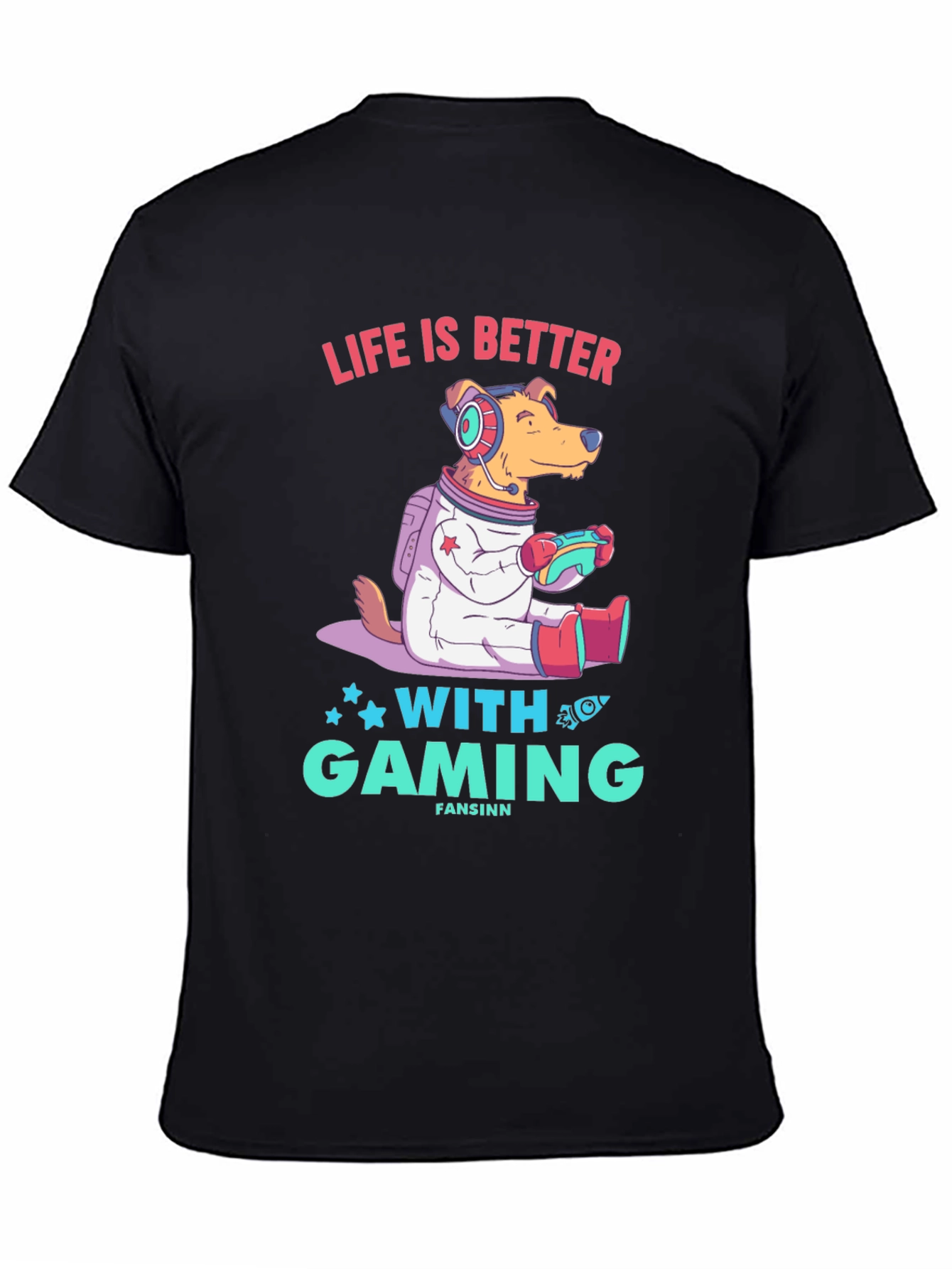 Gaming Dog T-Shirt - Life is Better with Gaming