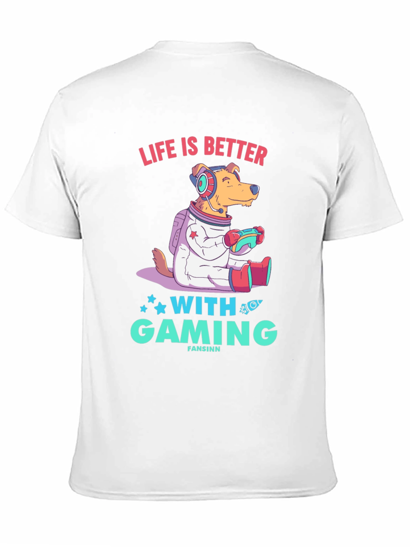 Gaming Dog T-Shirt - Life is Better with Gaming
