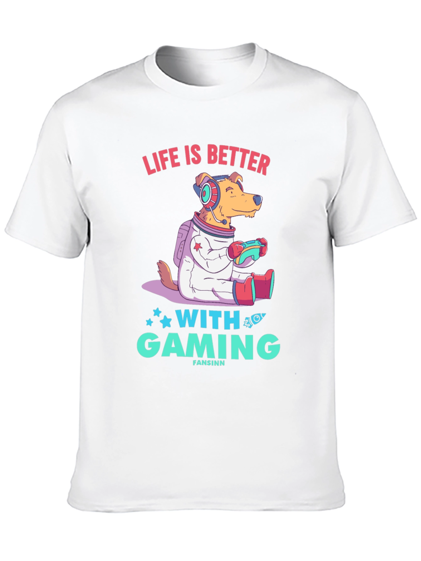 Gaming Dog T-Shirt - Life is Better with Gaming