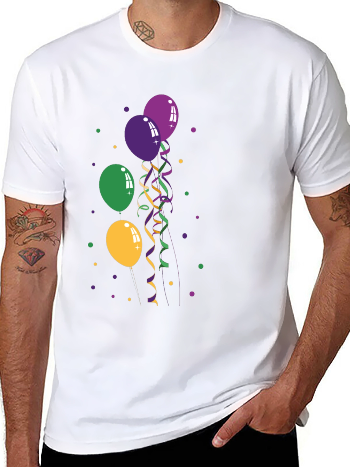 Mardi Gras Balloon T-Shirt - Festive Celebration