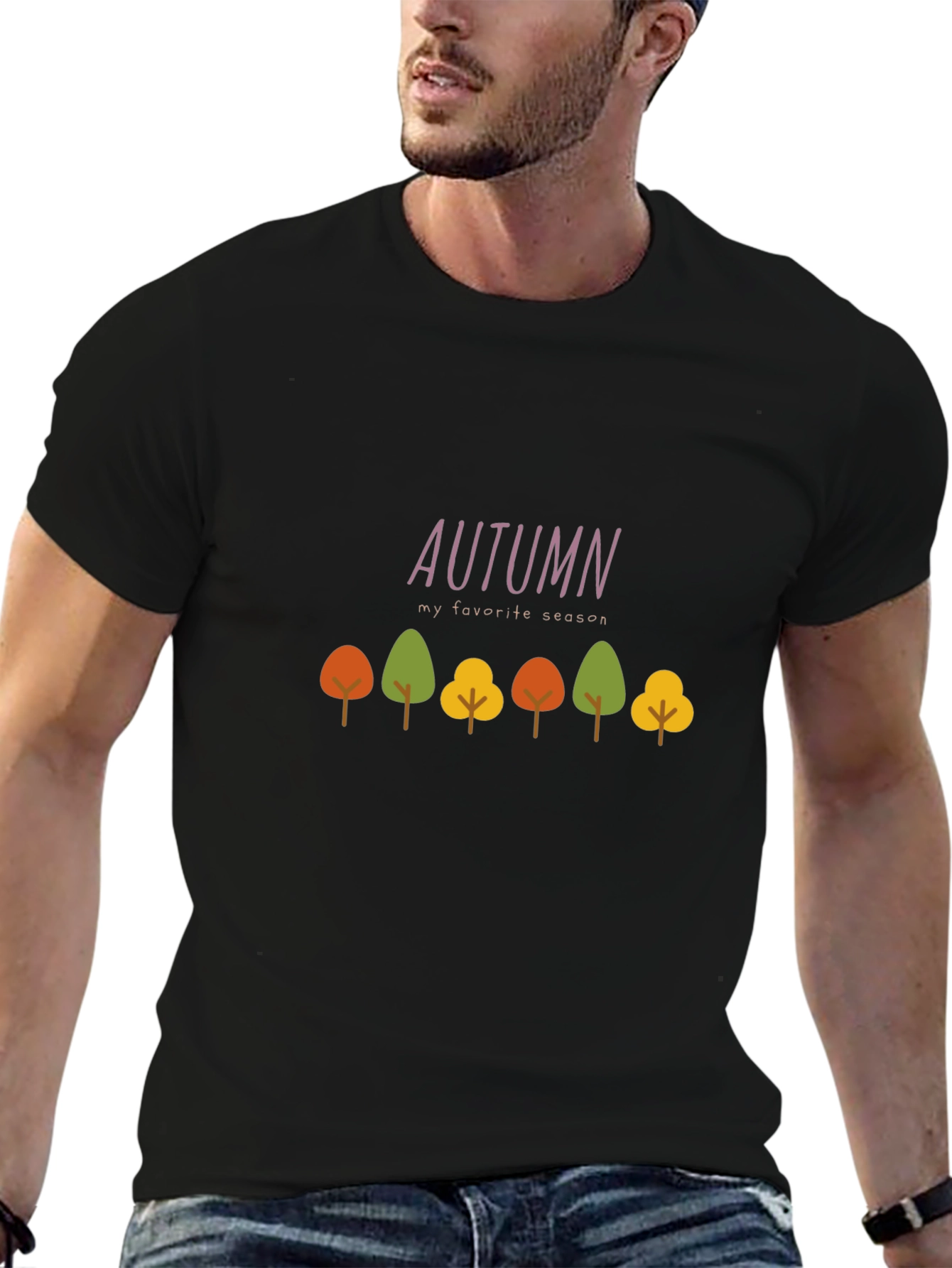 Autumn My Favorite Season Black T-Shirt