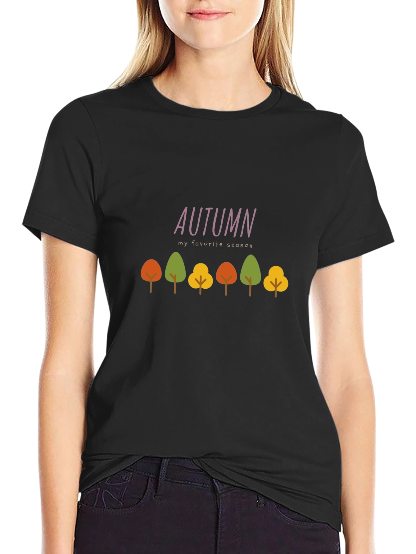 Autumn My Favorite Season Black T-Shirt