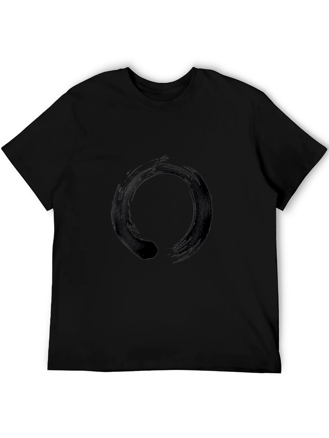 Mens Black T-Shirt with Zen Circle Graphic