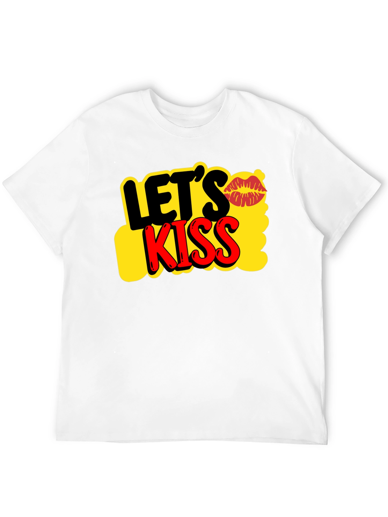 Lets Kiss Graphic Tee - Trendy Casual T-Shirt