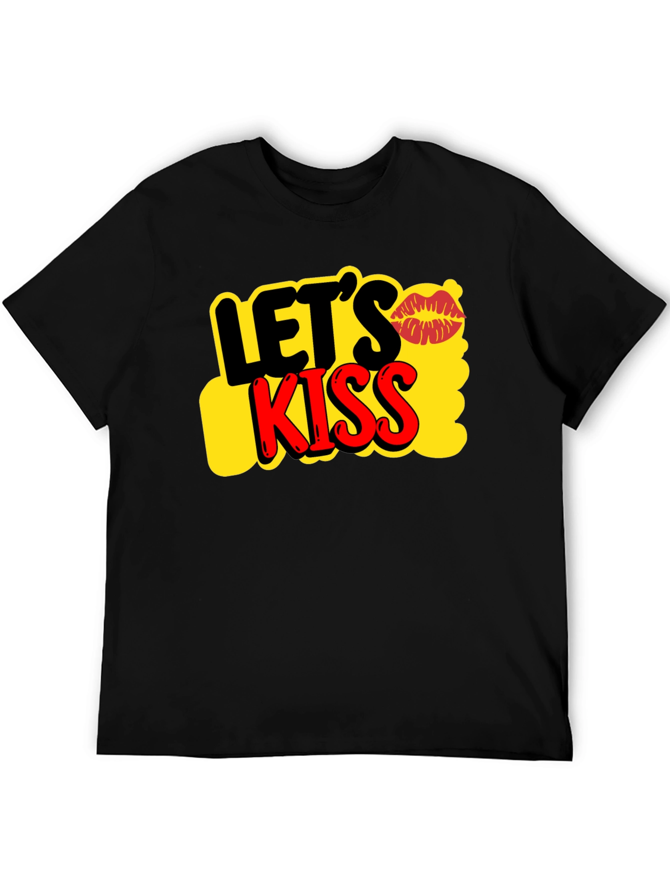 Lets Kiss Graphic Tee - Trendy Casual T-Shirt