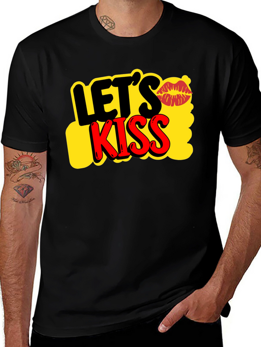 Lets Kiss Graphic Tee - Trendy Casual T-Shirt