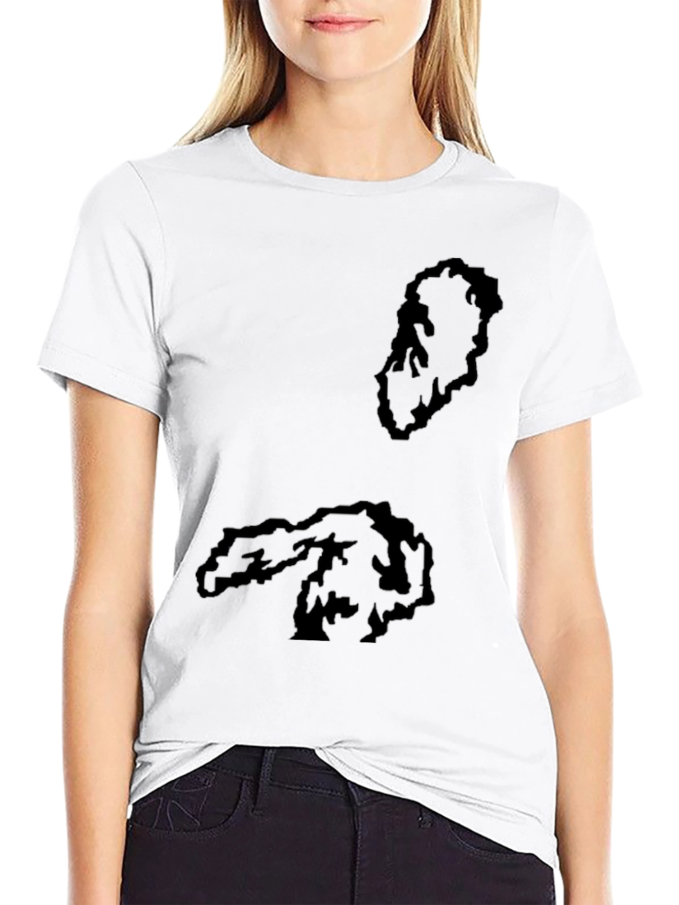 Unique Black Graphic Tee - Island Outline Design