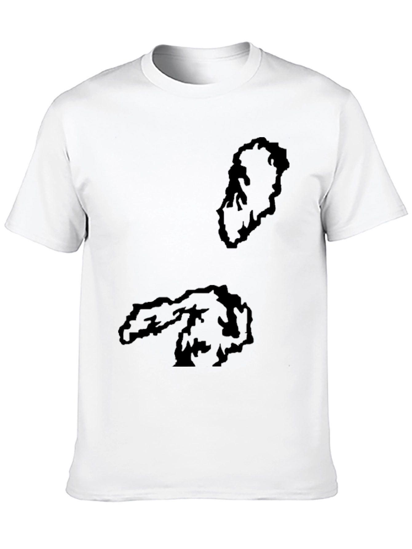 Unique Black Graphic Tee - Island Outline Design