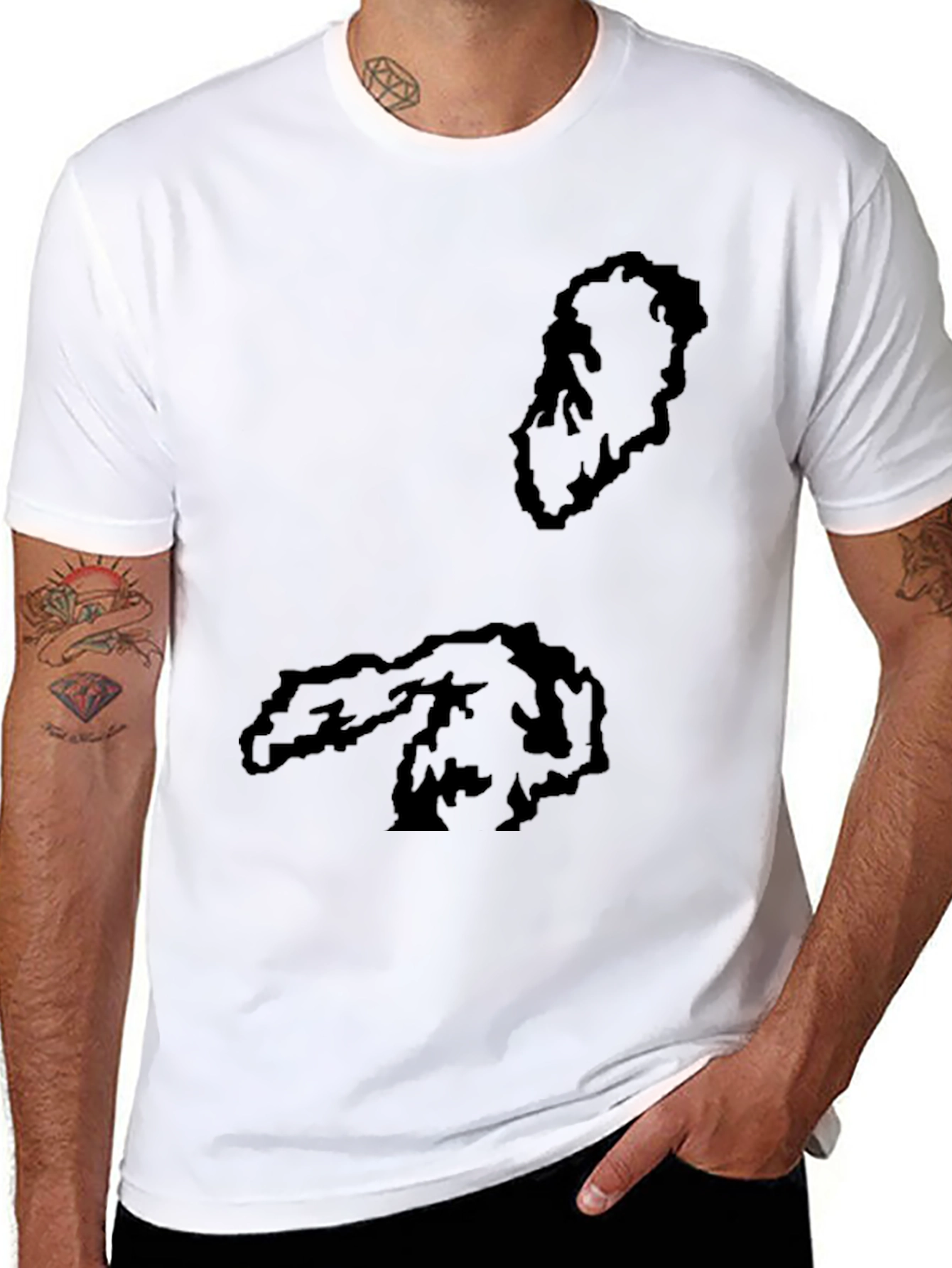 Unique Black Graphic Tee - Island Outline Design