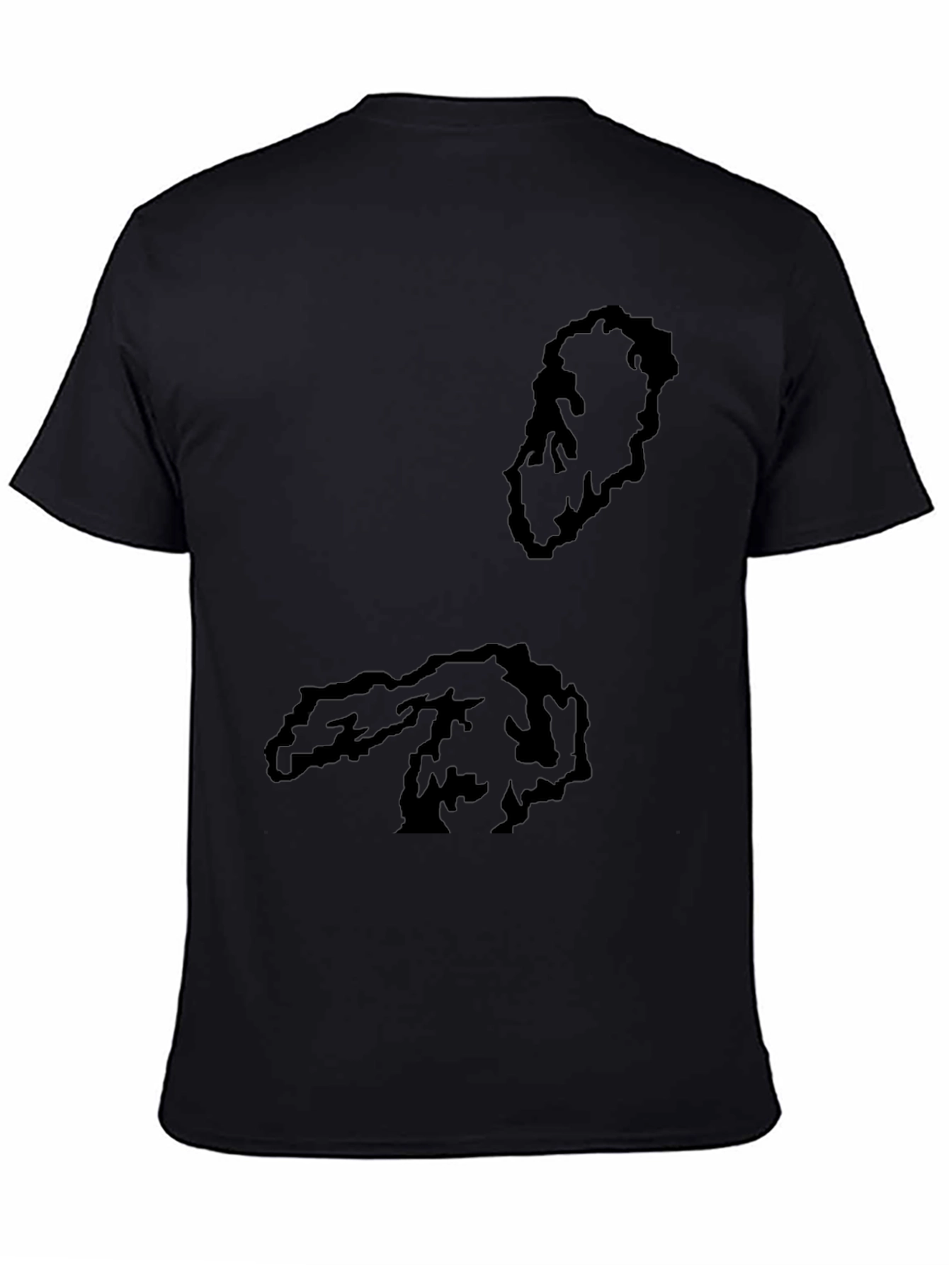 Unique Black Graphic Tee - Island Outline Design