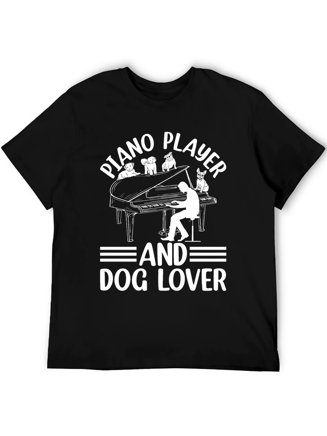 Piano Player & Dog Lover Graphic Tee