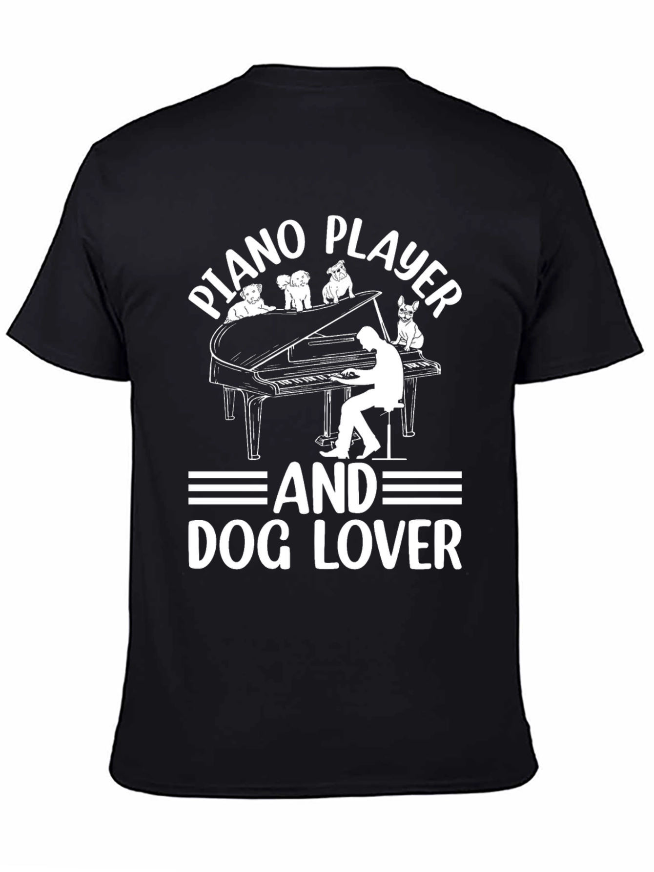 Piano Player & Dog Lover Graphic Tee