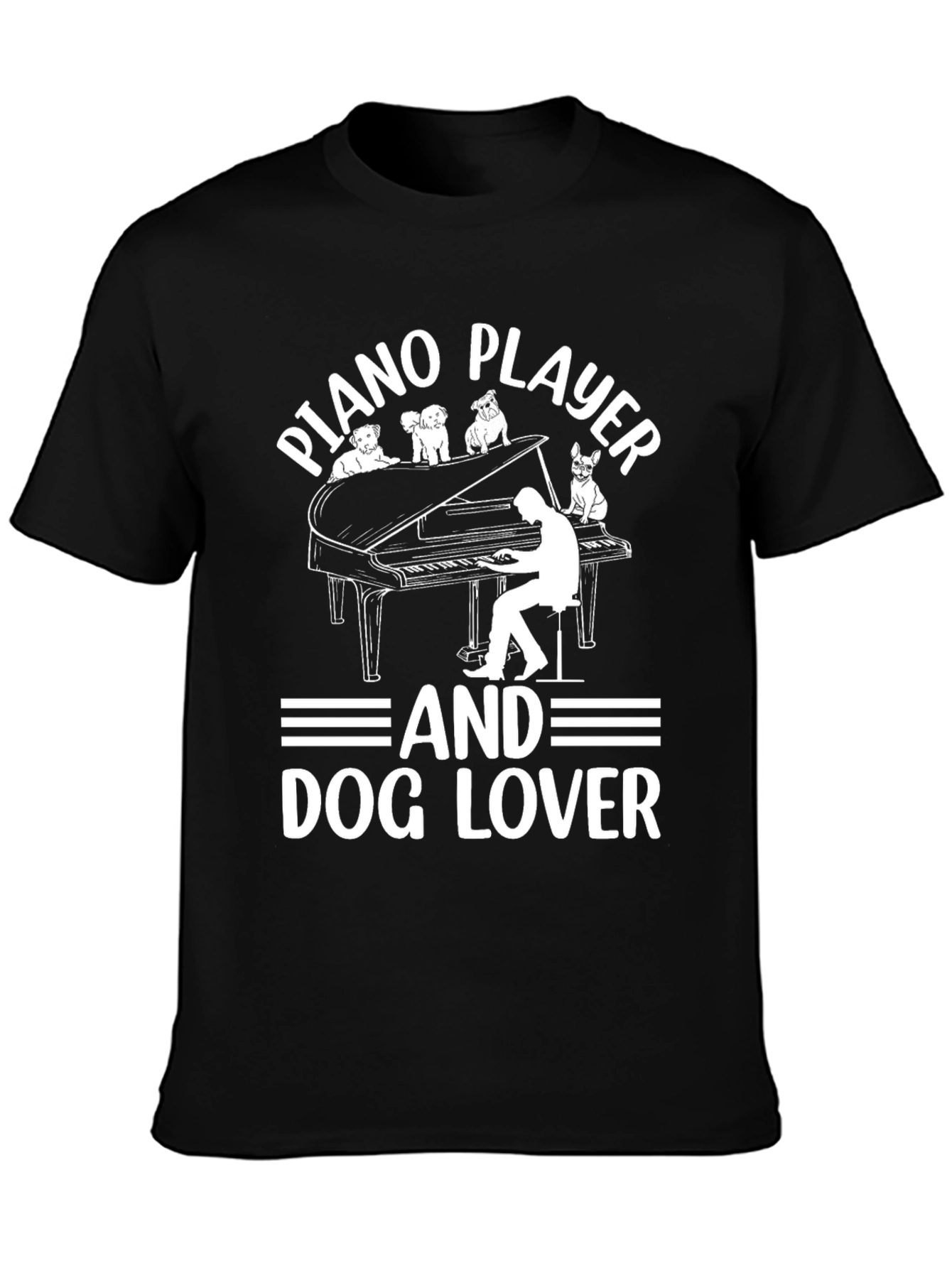 Piano Player & Dog Lover Graphic Tee