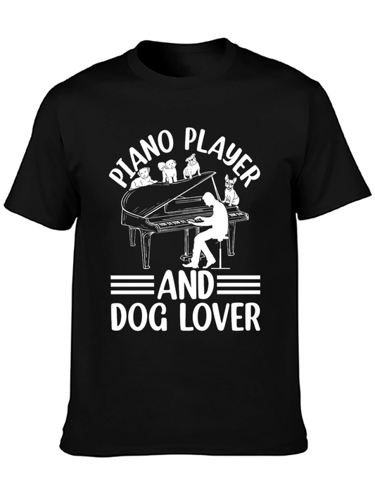 Piano Player & Dog Lover Graphic Tee