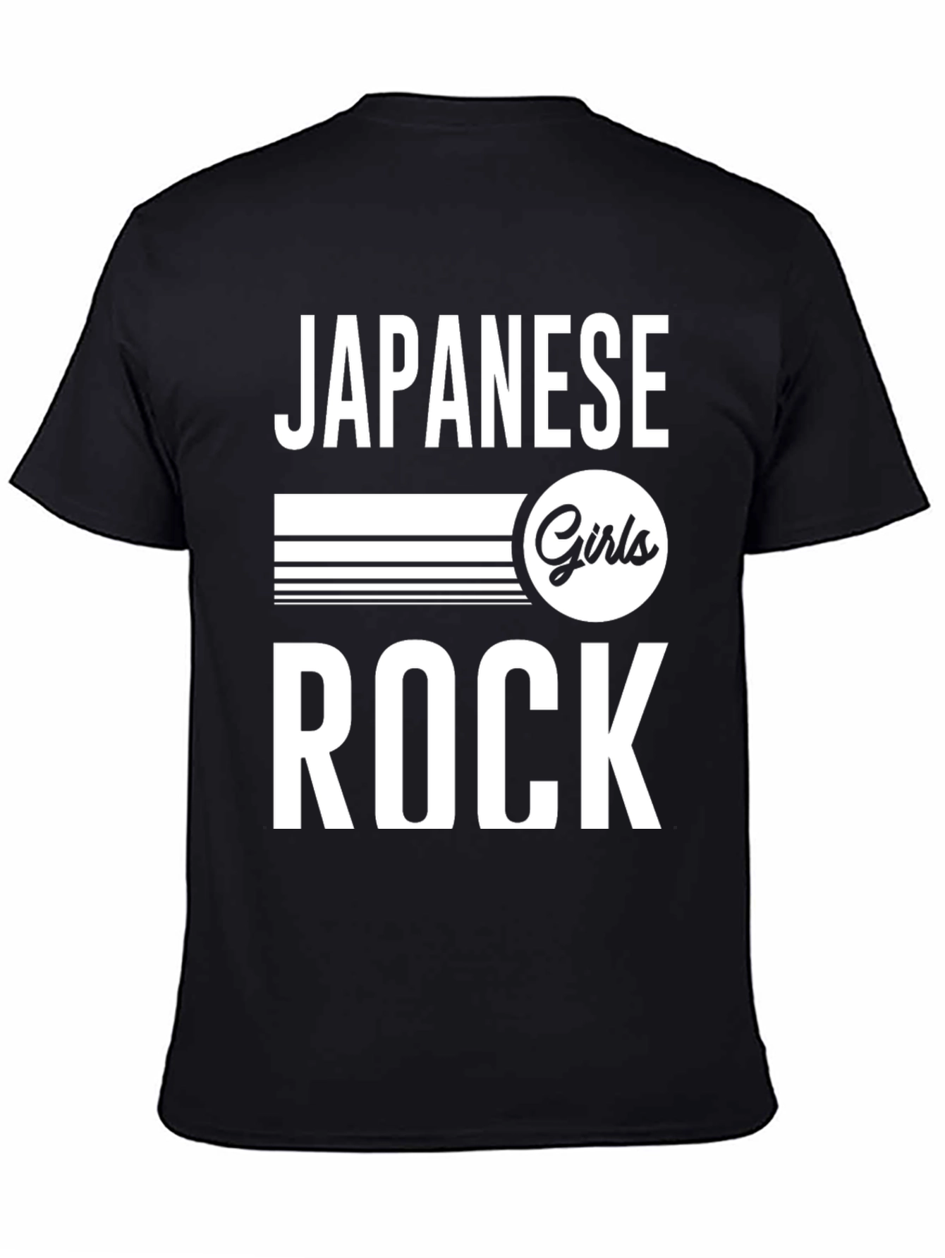 Japanese Girls Rock Graphic Tee - Black Cotton T-Shirt