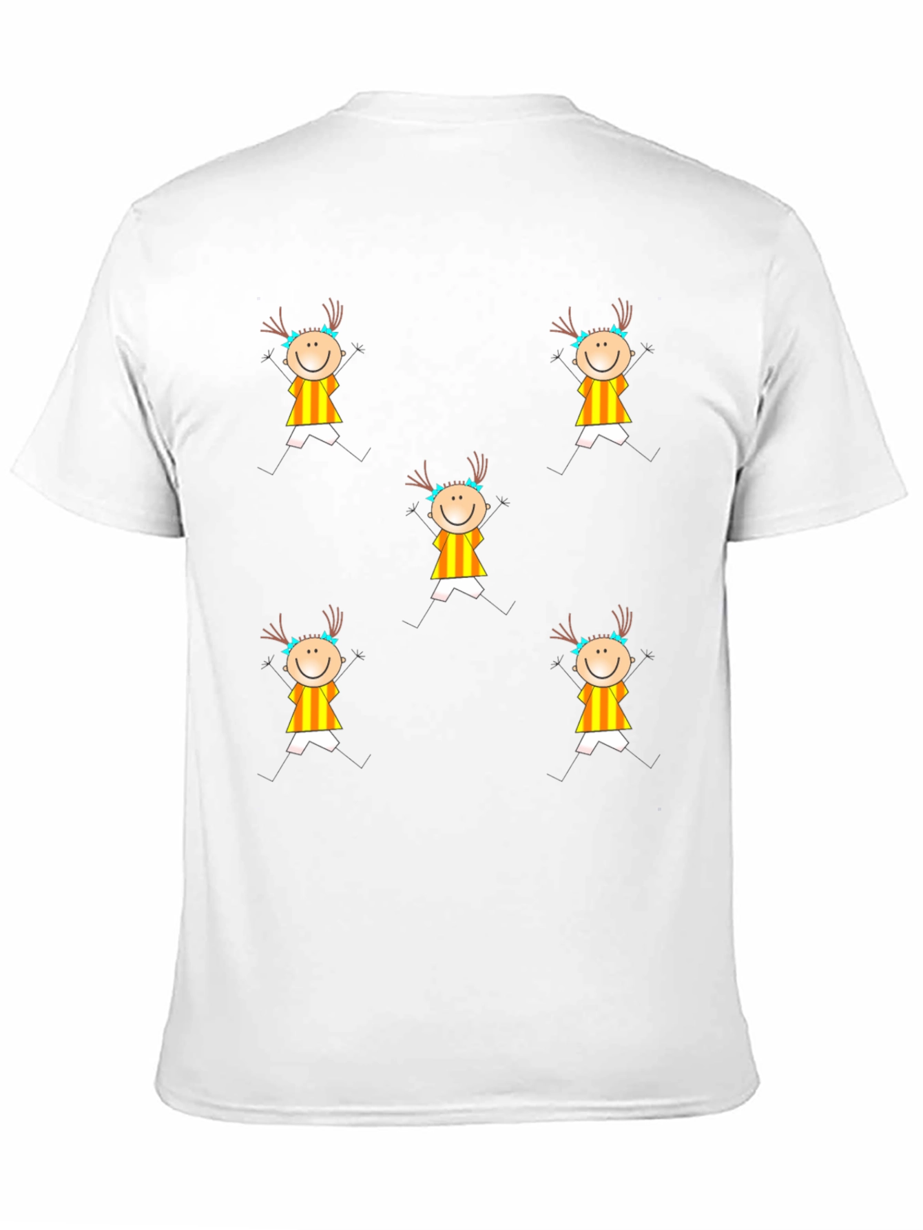 Fun Stick Figure Patterned Black T-Shirt