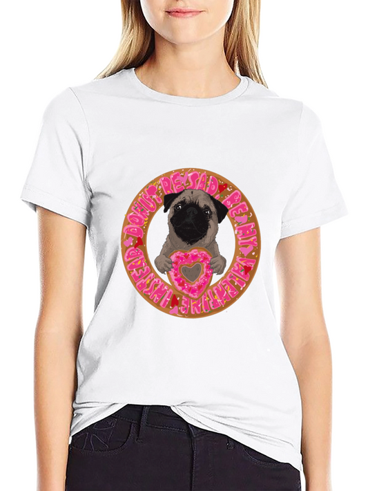 Pug Donut Valentines Day T-Shirt