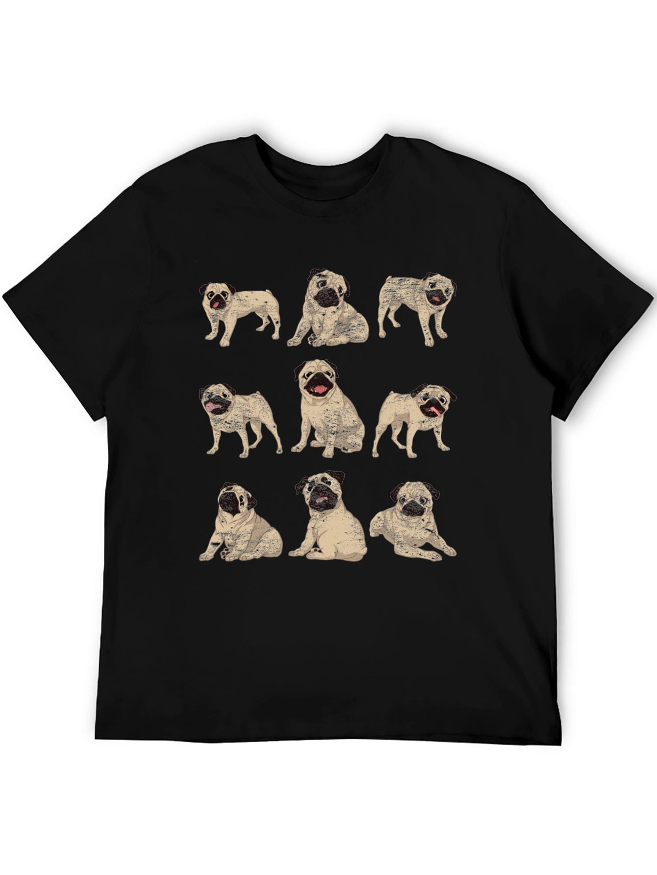 Pug Graphic Tee - Mens Black T-Shirt