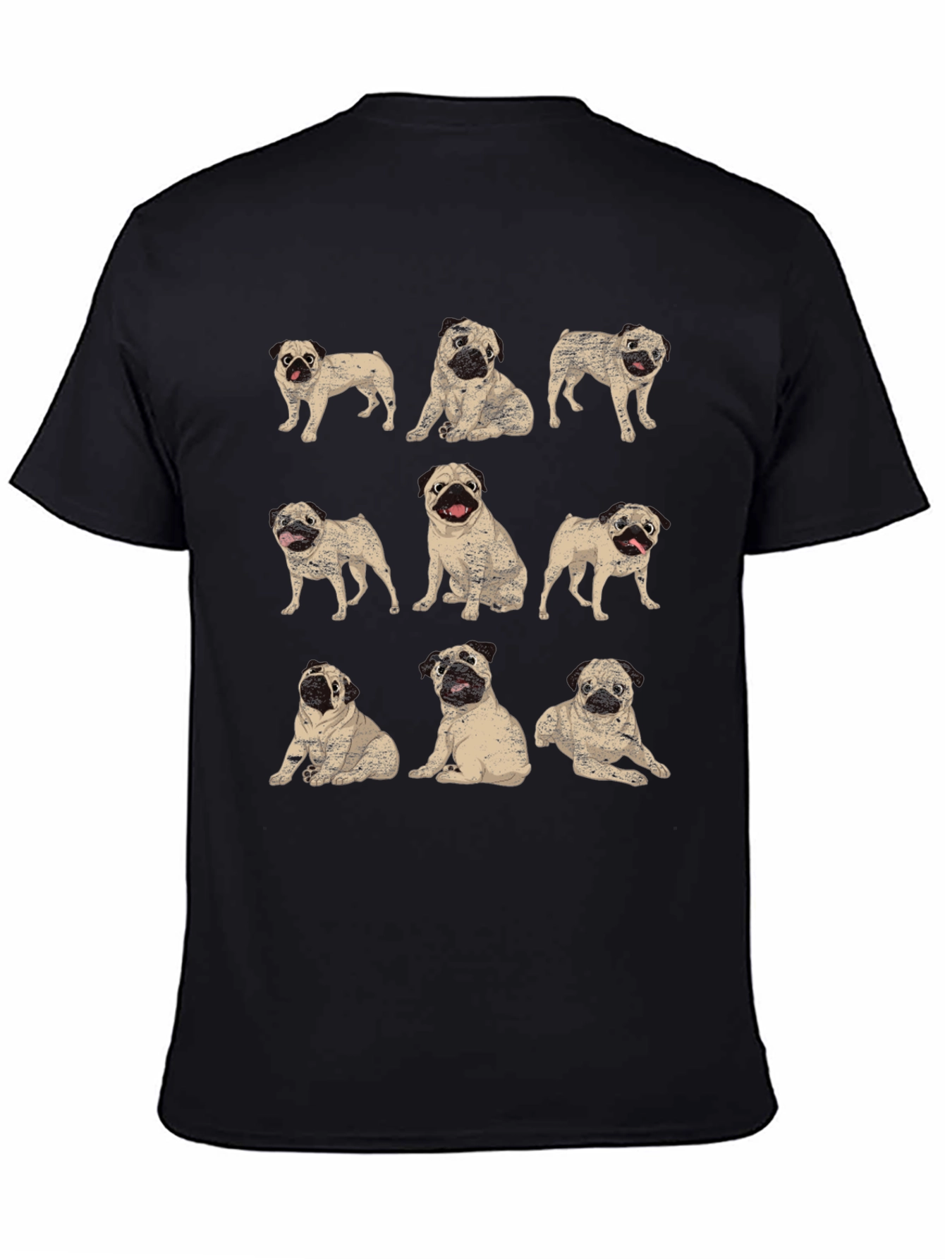 Pug Graphic Tee - Mens Black T-Shirt