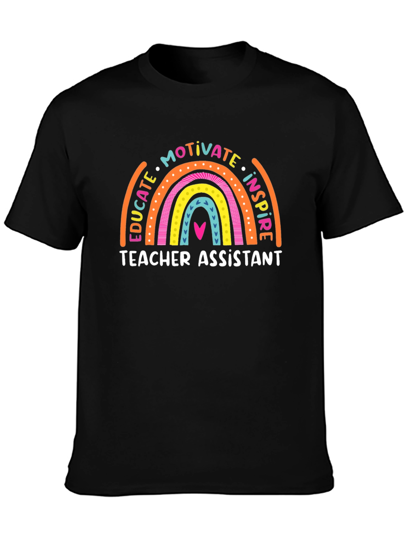 Teacher Assistant Rainbow Graphic Tee